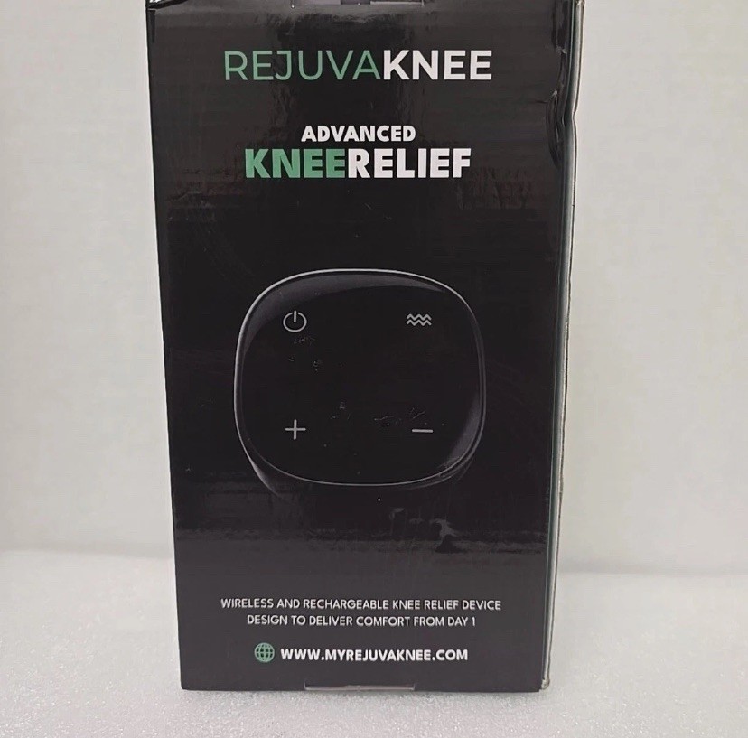 REJUVA KNEE Advanced Knee Relief Wireless Rechargeable Knee Brace Gray- NIB