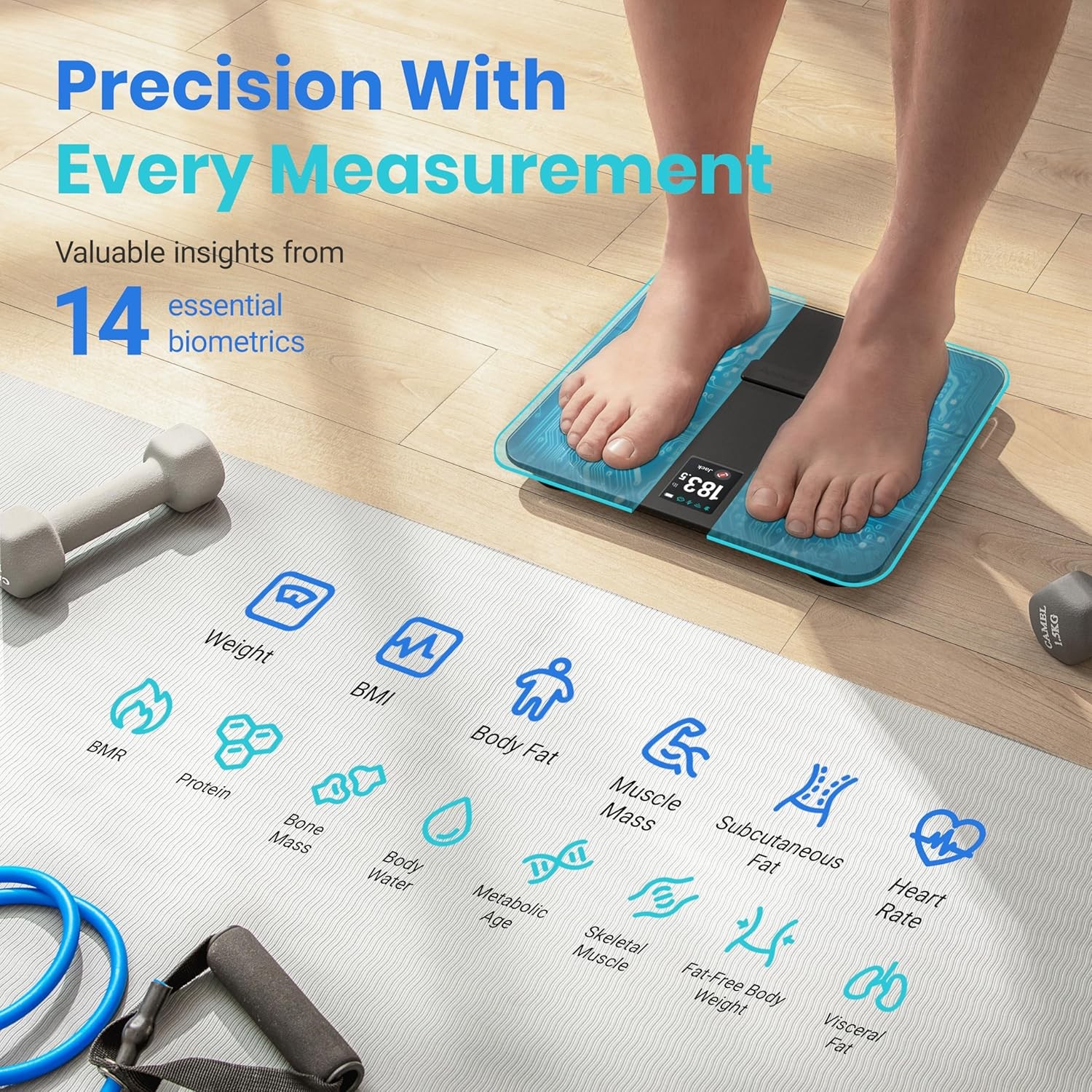 Etekcity HR Smart Fitness Scale for Body Weight Fat, FSA HSA Eligible