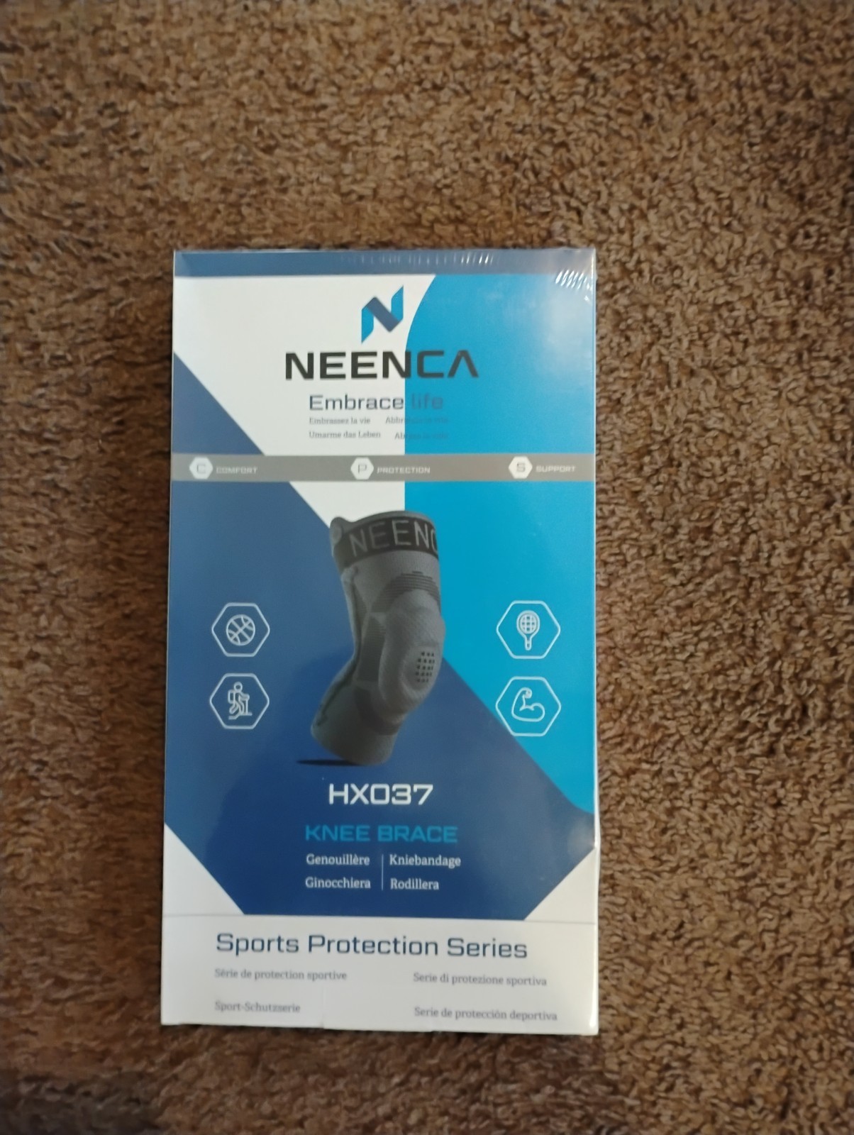 NEENCA HX037 Knee Brace Black Medium Compression Support Protection CE Certified