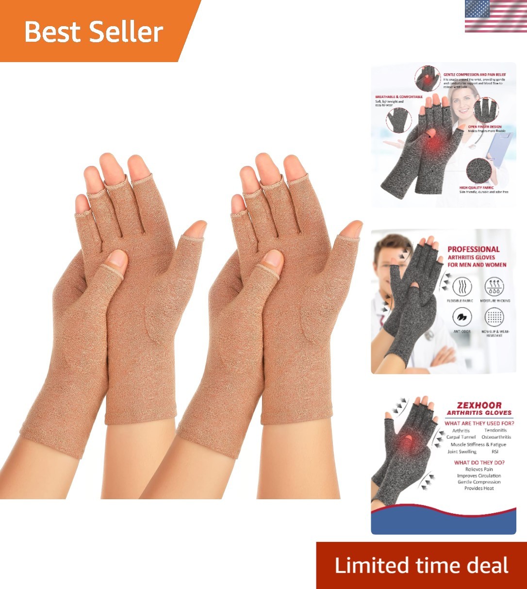 Lightweight Moisture-Wicking Arthritis Compression Gloves for Daily Comfort