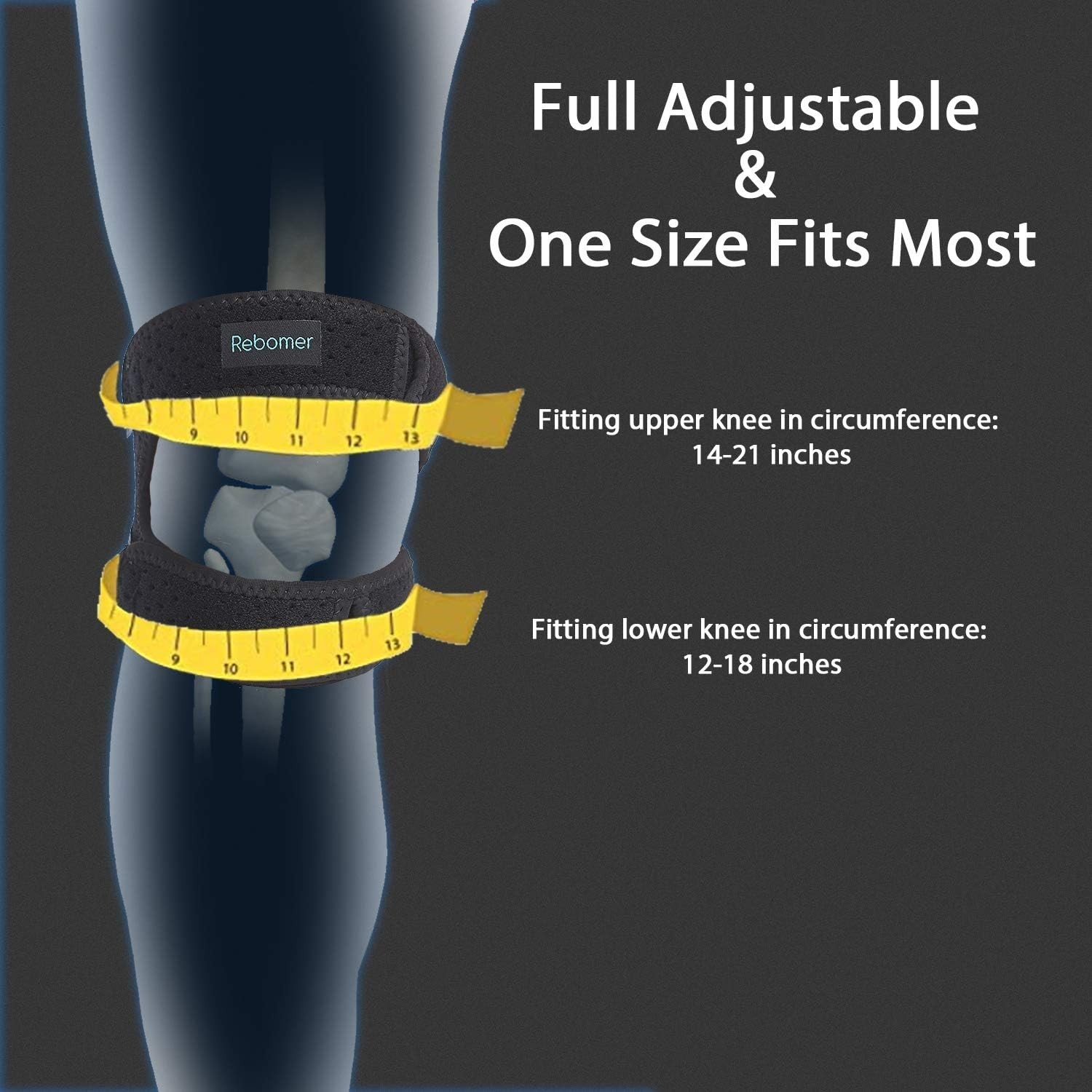 Ultimate Knee Pain Relief Strap – 3D Silicone Insert & Dual-Strap Adjustable Fit