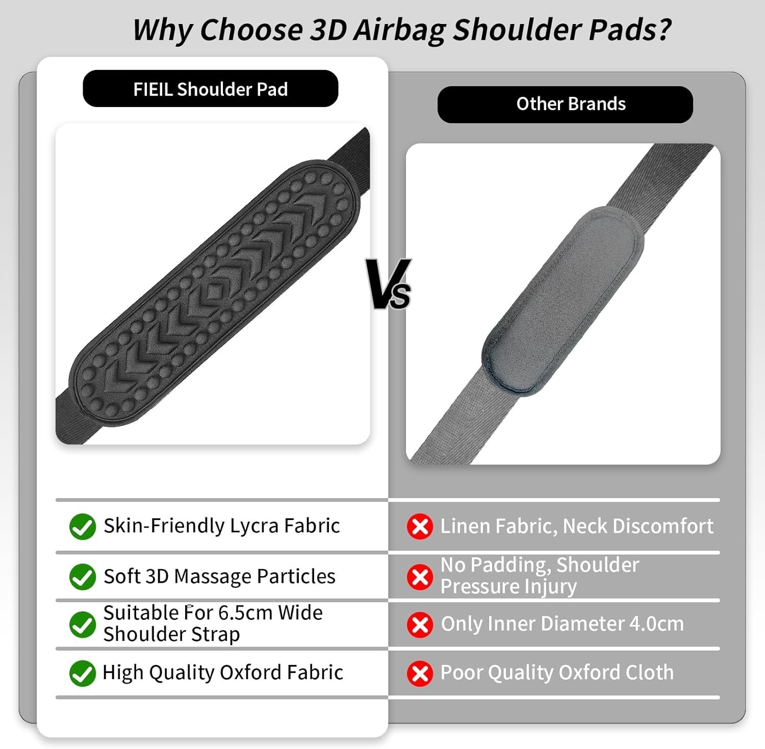 Durable & Lightweight 3D Shoulder Pads with Hook & Loop Fasteners – Red