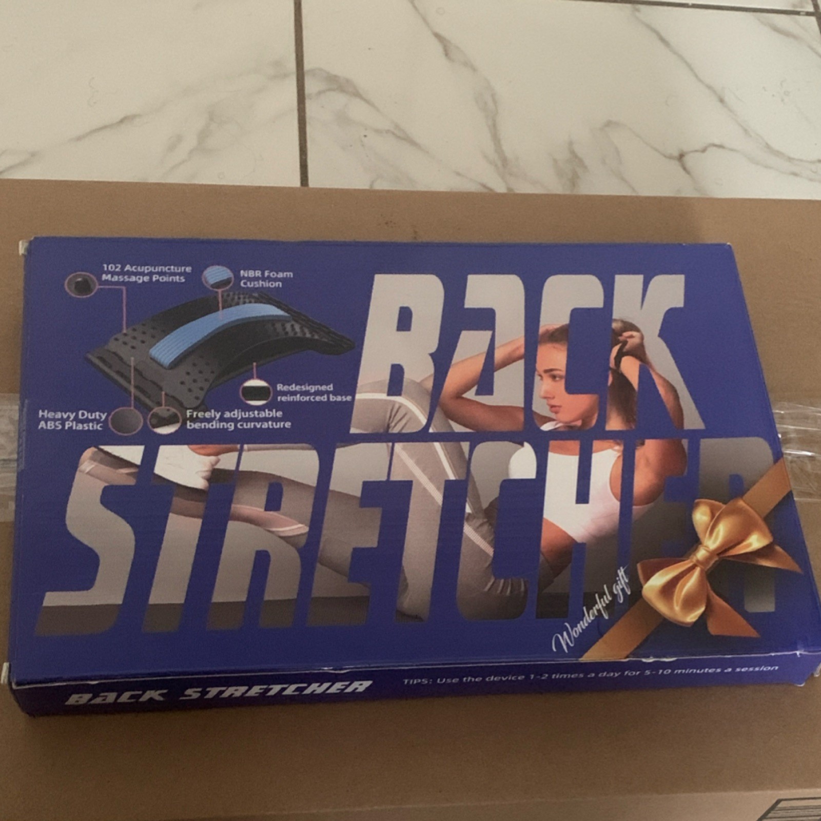 Adjustable Back Stretcher, Acupressure Massage Points, ABS Plastic, NBR Foam