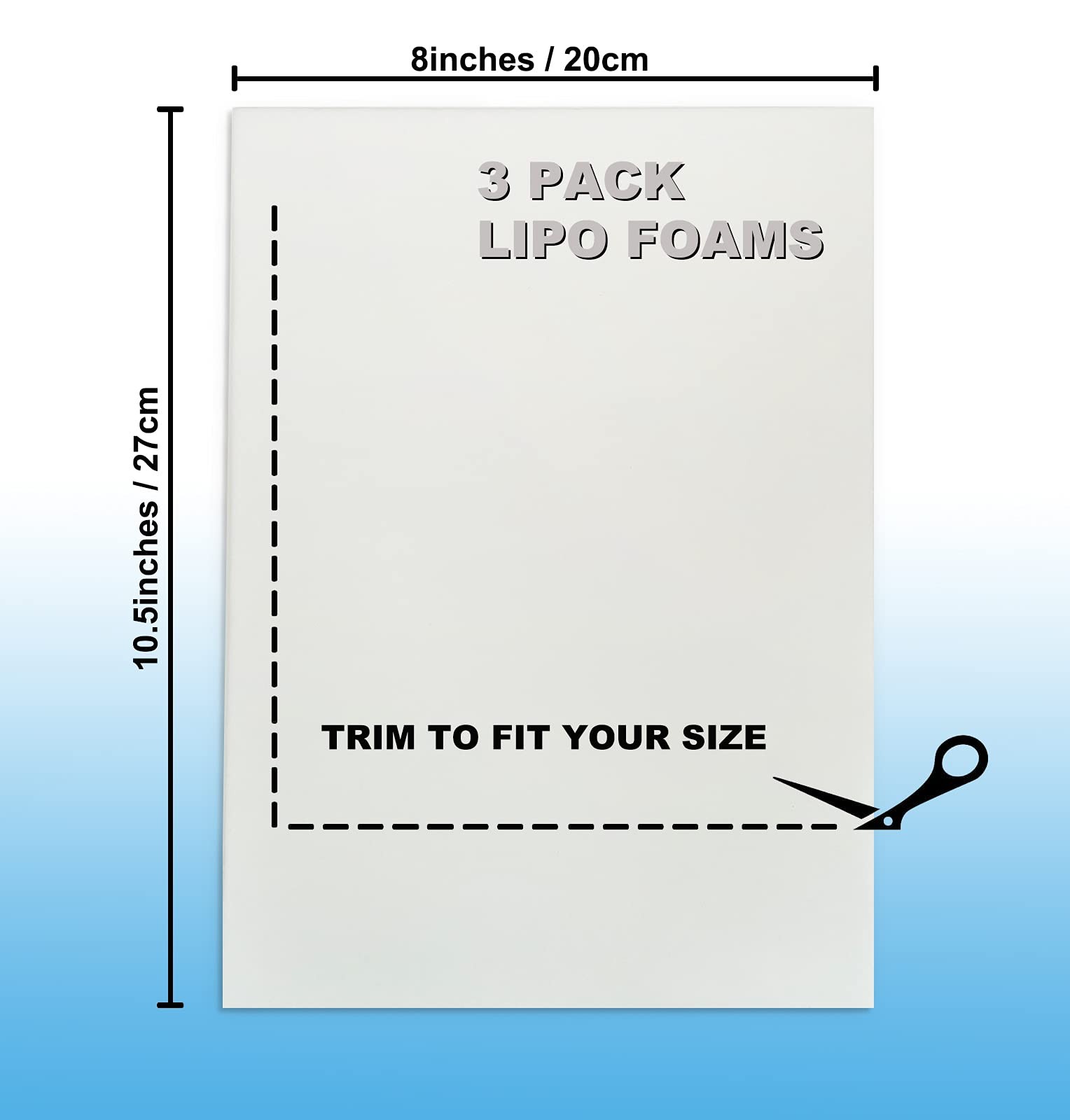 3 Pack Lipo Foam Post Surgery Ab Board for Liposuction Surgery 8″X11″ White