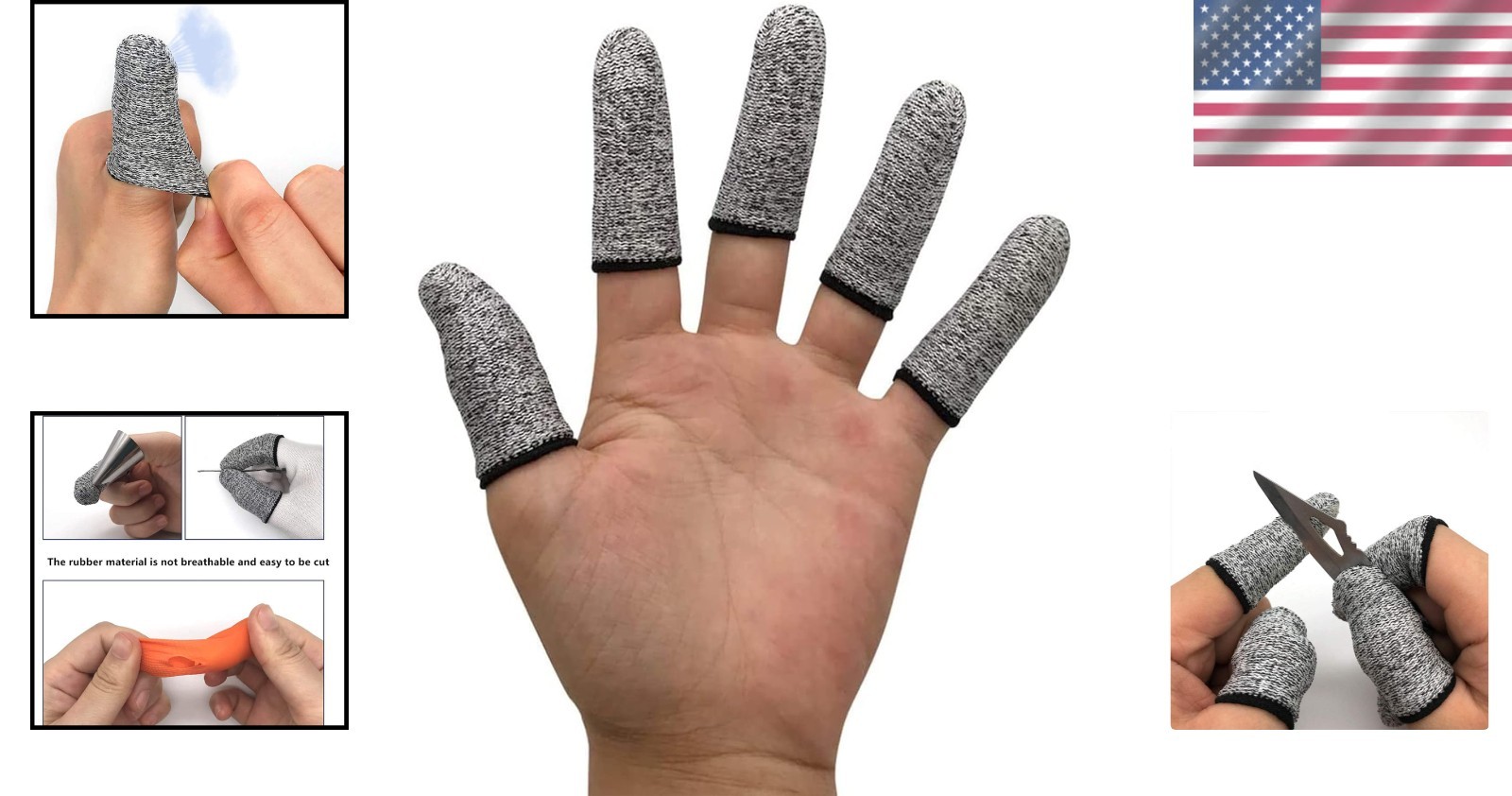 Reusable Cut Resistant Finger Covers – 60 PCS Anti-Slip Protection for All Tasks