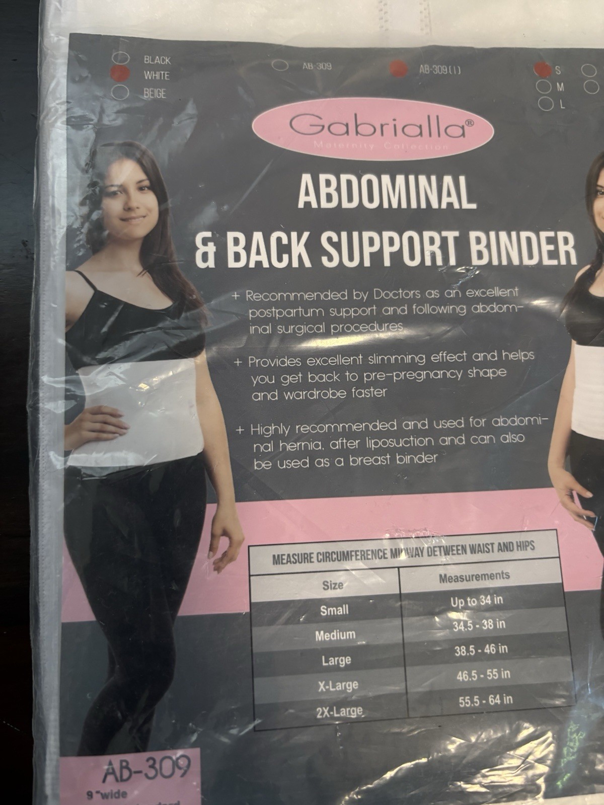 Gabrialla Abdominal &back Support Binder Unisex Ab-309