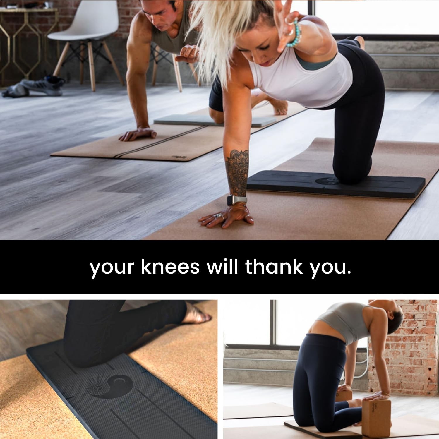 Extra Thick Yoga Knee Pad Cushion – Non-Slip Grip for Comfort & Stability | Idea