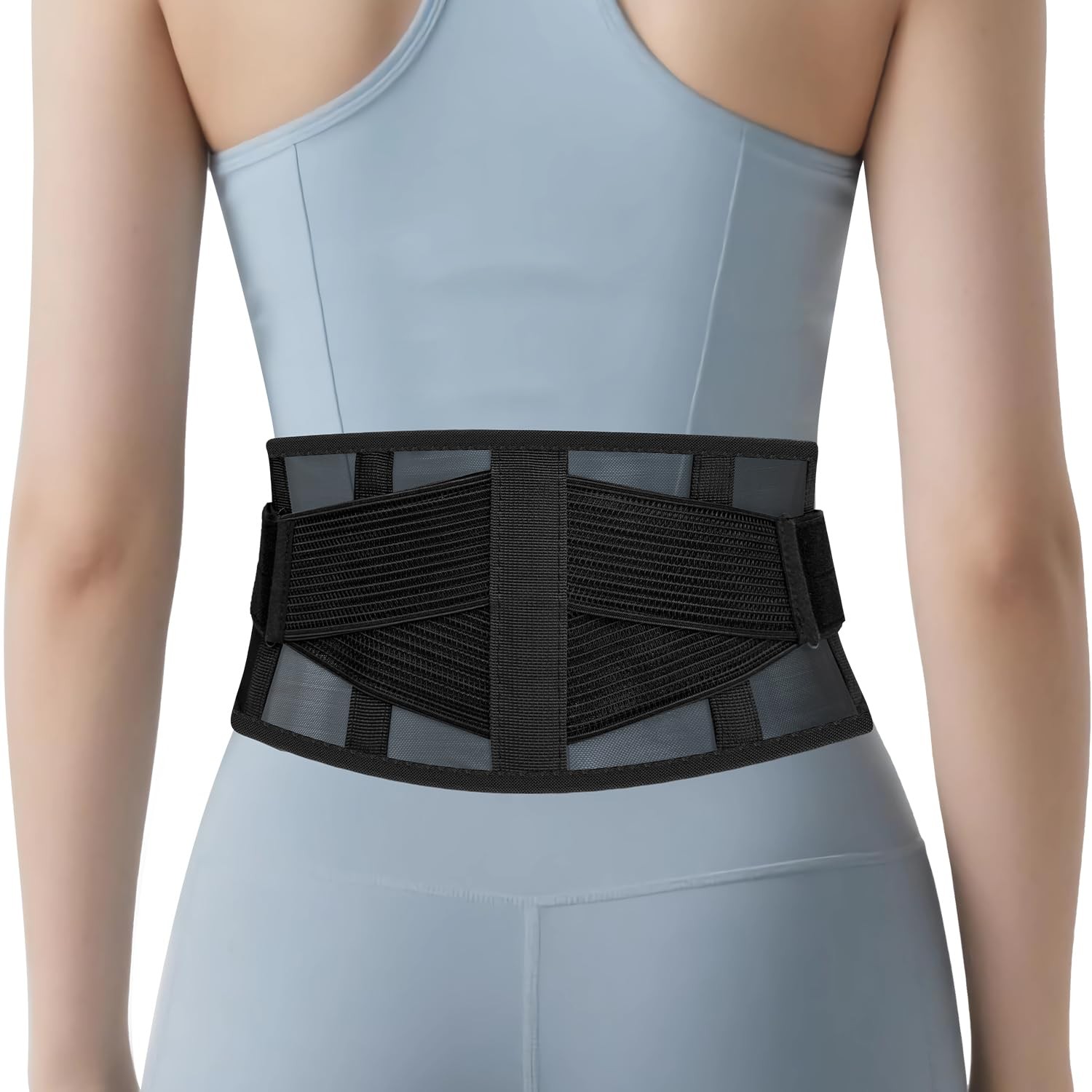 Ultra-Thin Lower Back Brace Belt For Pain Sciatica Scoliosis Support Black