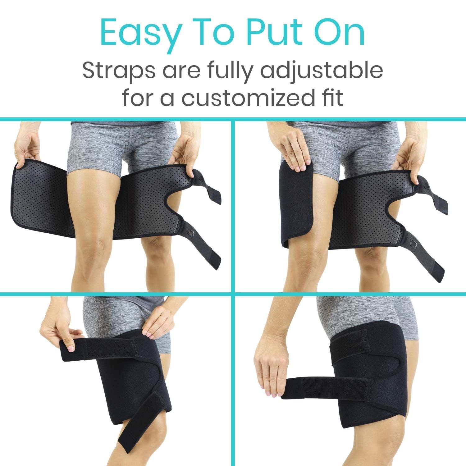 Thigh & Hamstring Compression Sleeves for Men & Women – 2 Pack Support Brace