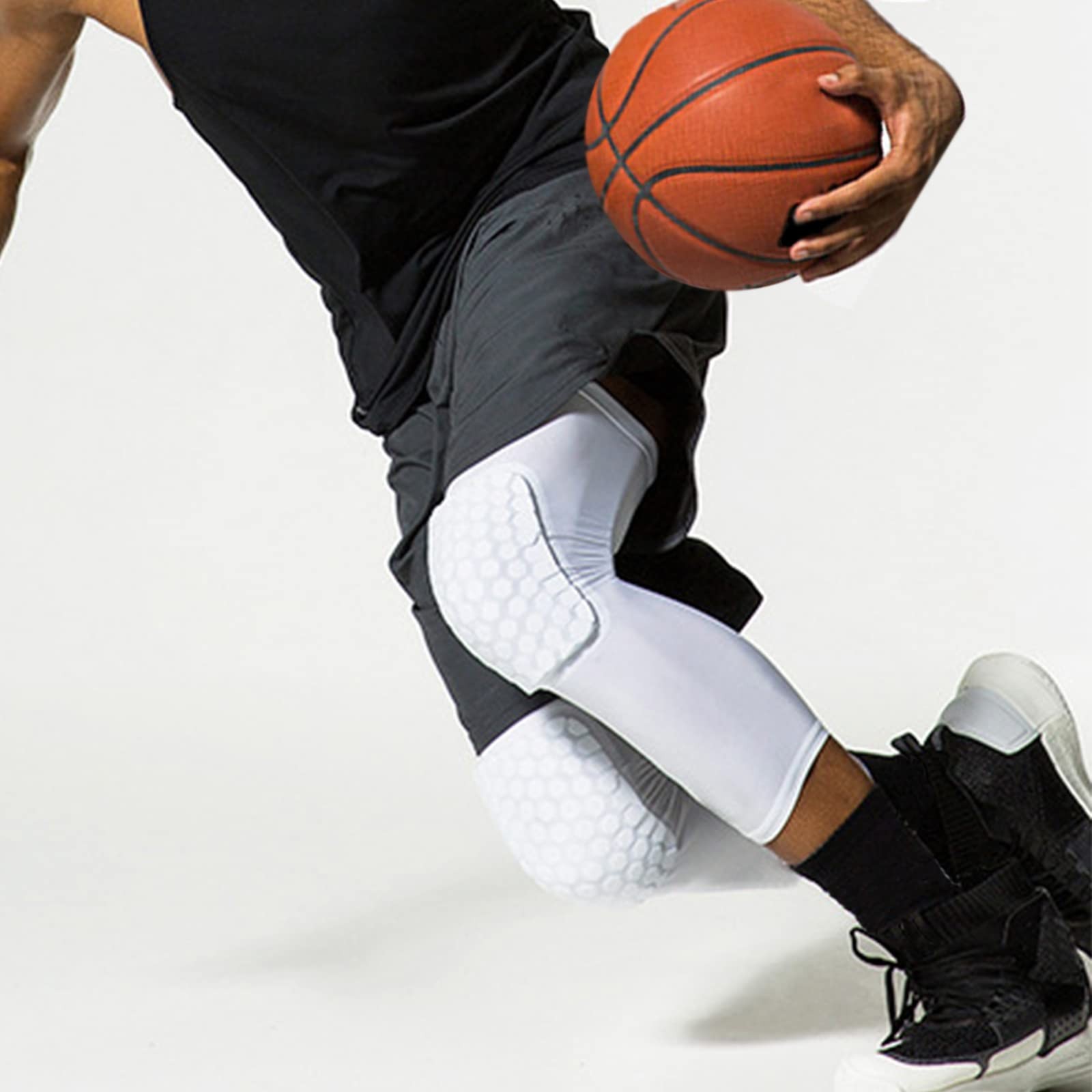 Compression Knee Pads Leg Sleeve, Hex Knee Pads for Basketball Honeycomb Anti…