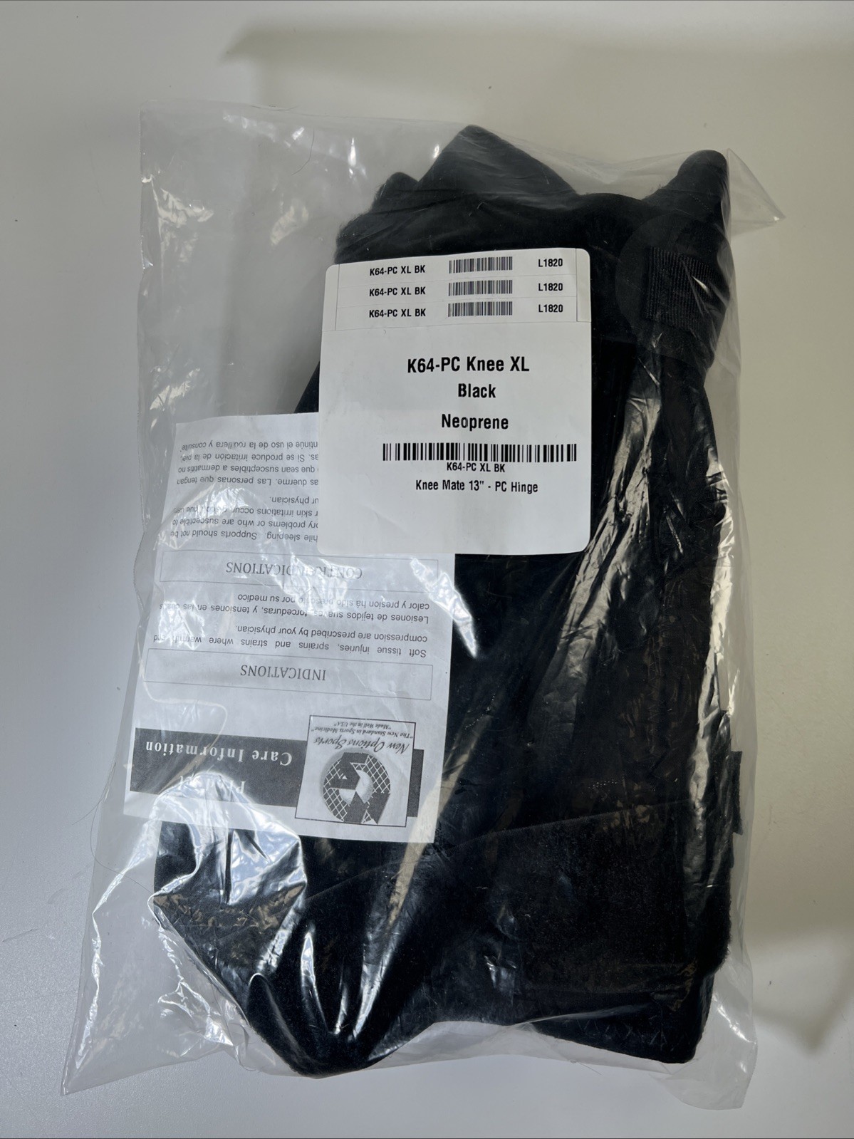 Knee Brace Neoprene Wrap Around Hinged New Options Sports Knee Mate KC64-PC XL