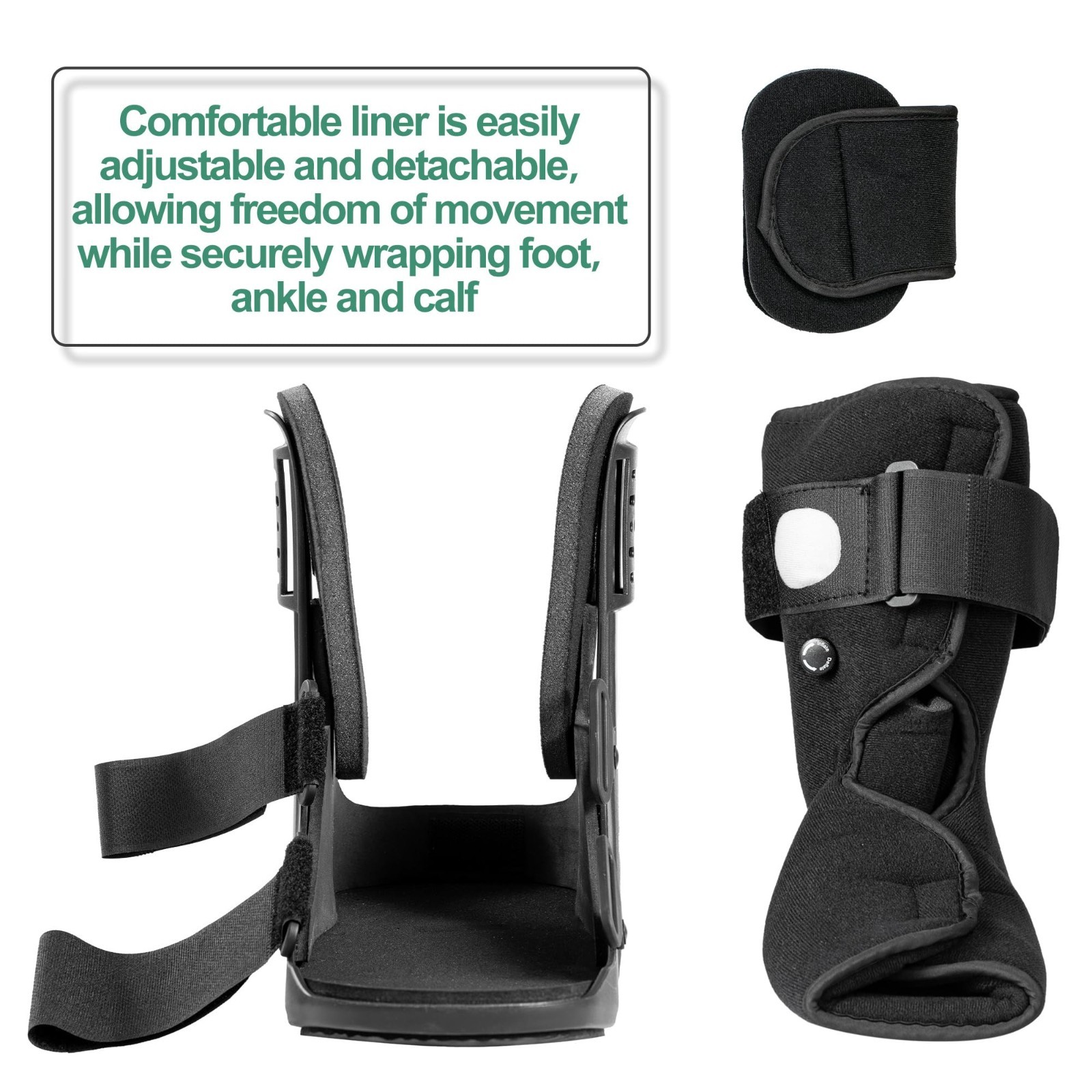 Fracture Walking Boot – Short Ankle Support for Injuries, Fits Left/Right Foot,