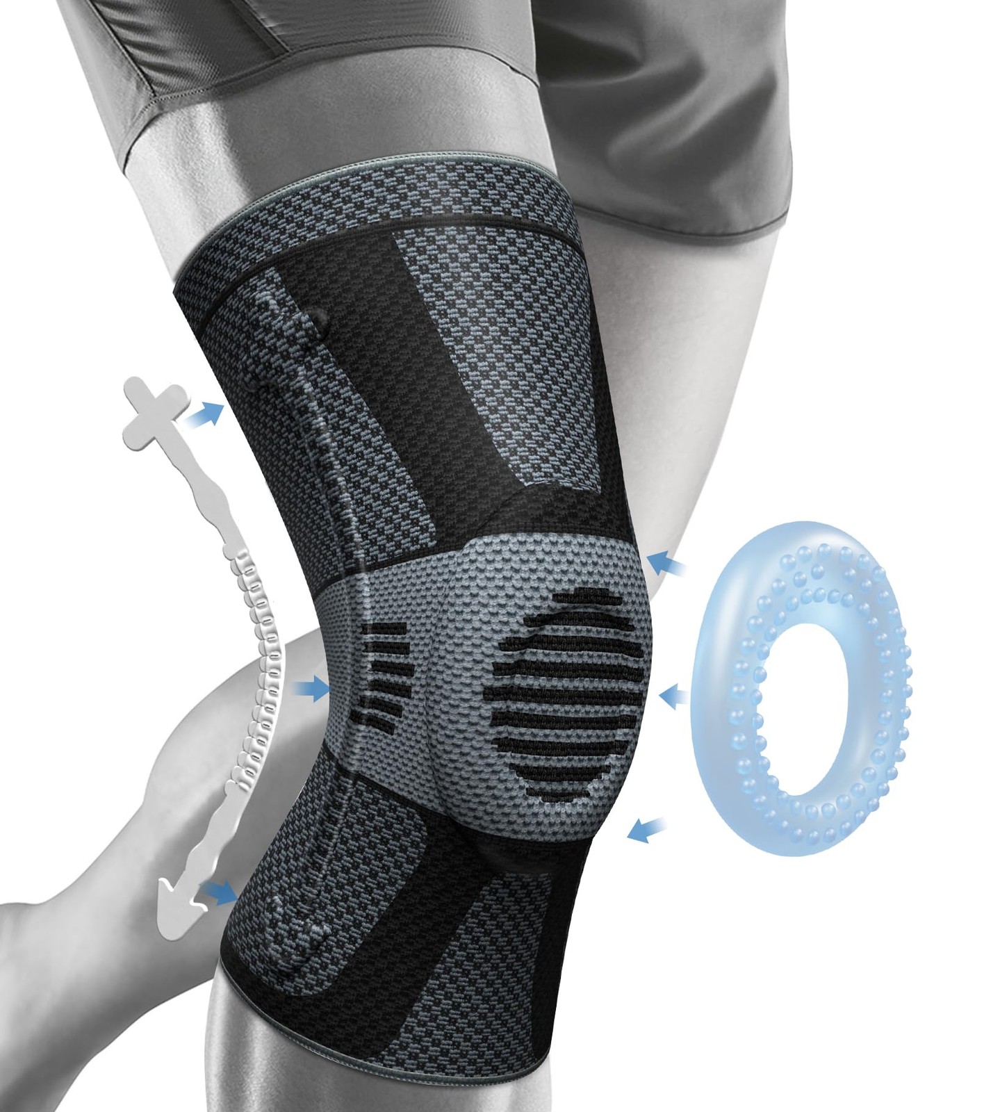 Professional Knee Brace for Pain Relief, Medical Knee Compression Sleeve, Kne…