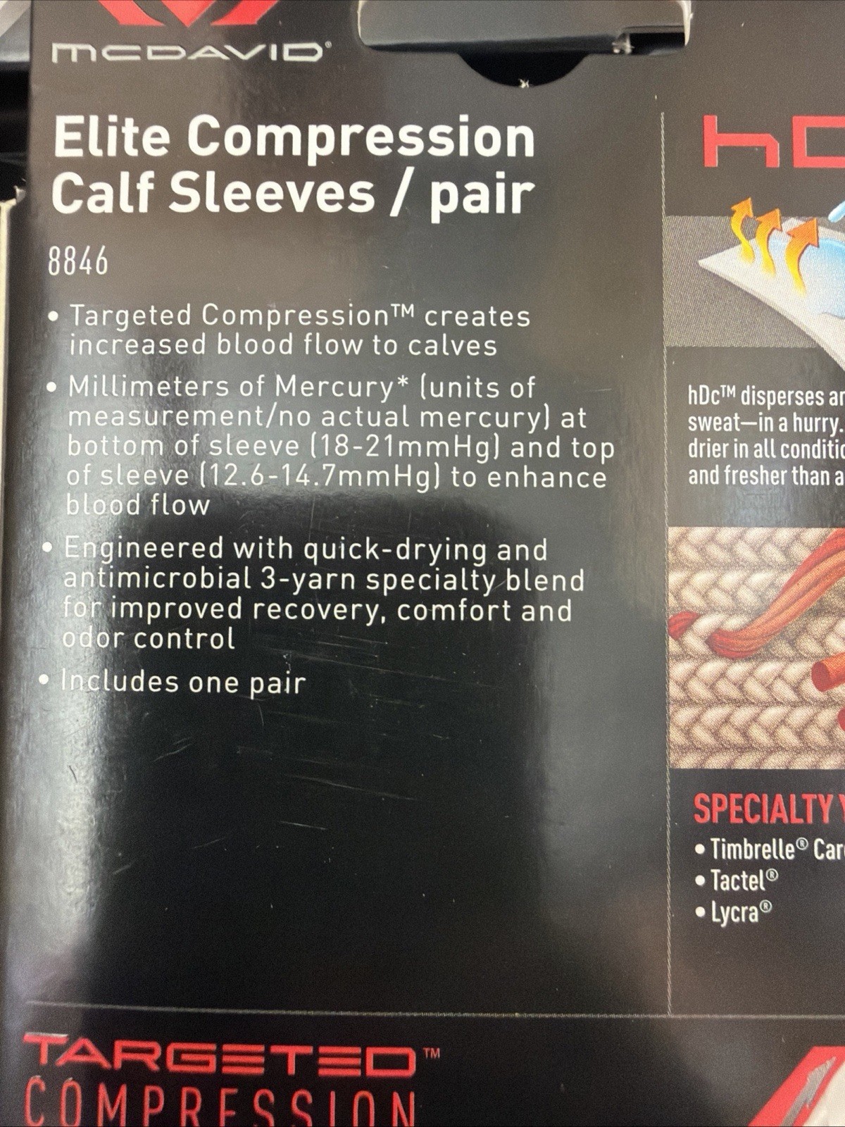 Bogo McDavid Elite Compression Calf Sleeve #8846 Black/Blue Large Pair NEW
