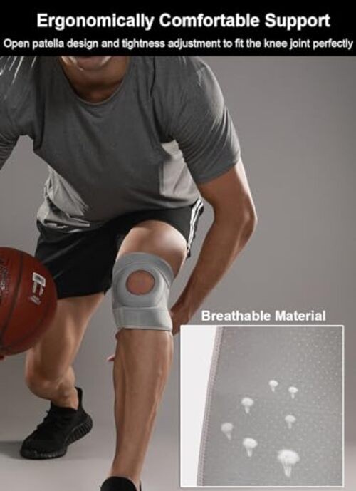 Knee Brace for Women Men Knee Braces for Knee Pain, Patellar Tendon Black