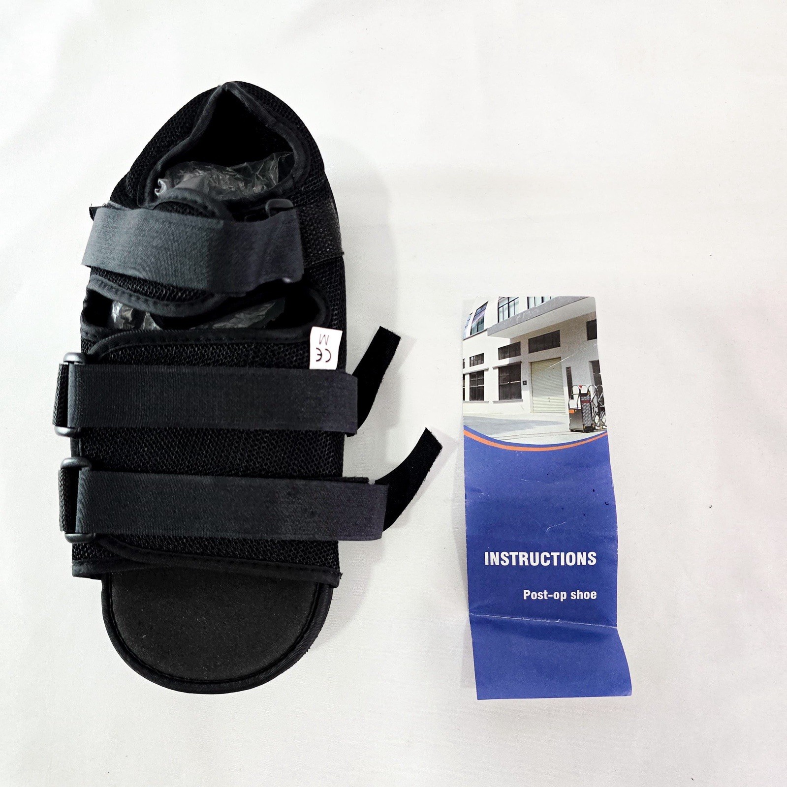 Post-Op Medical Walking Shoe Boot Adjustable Straps Size M Black Recov Foot (B1)