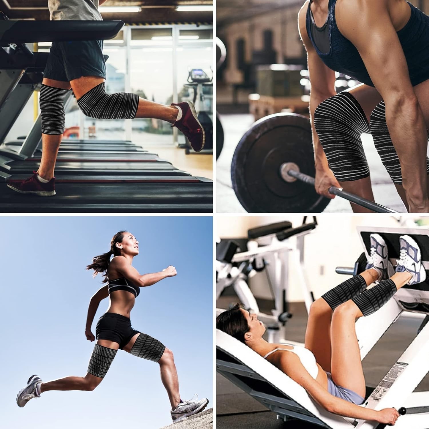 Versatile Elastic Compression Knee & Ankle Bandages for Sports & Everyday Use