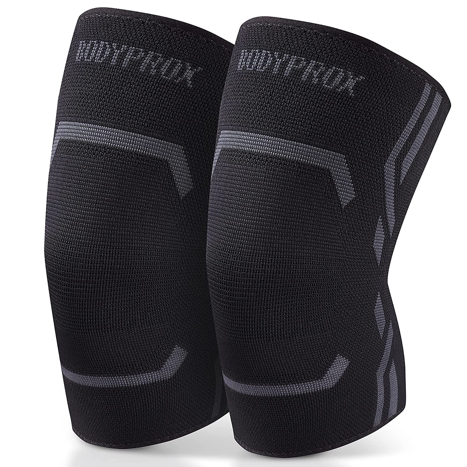 Large Knee Compression Sleeves 2 Pack for Men & Women – Non-Slip Workout Support