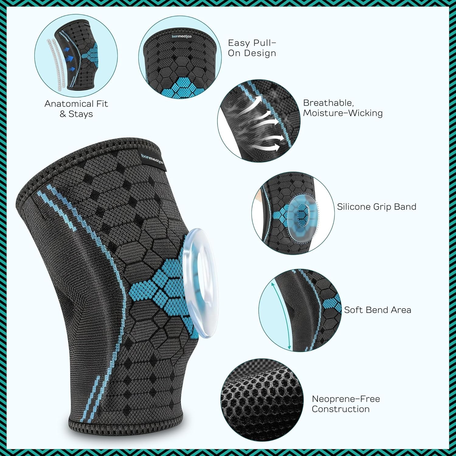 XXL Compression Knee Brace for Men & Women – Unisex Sports & Arthritis Support