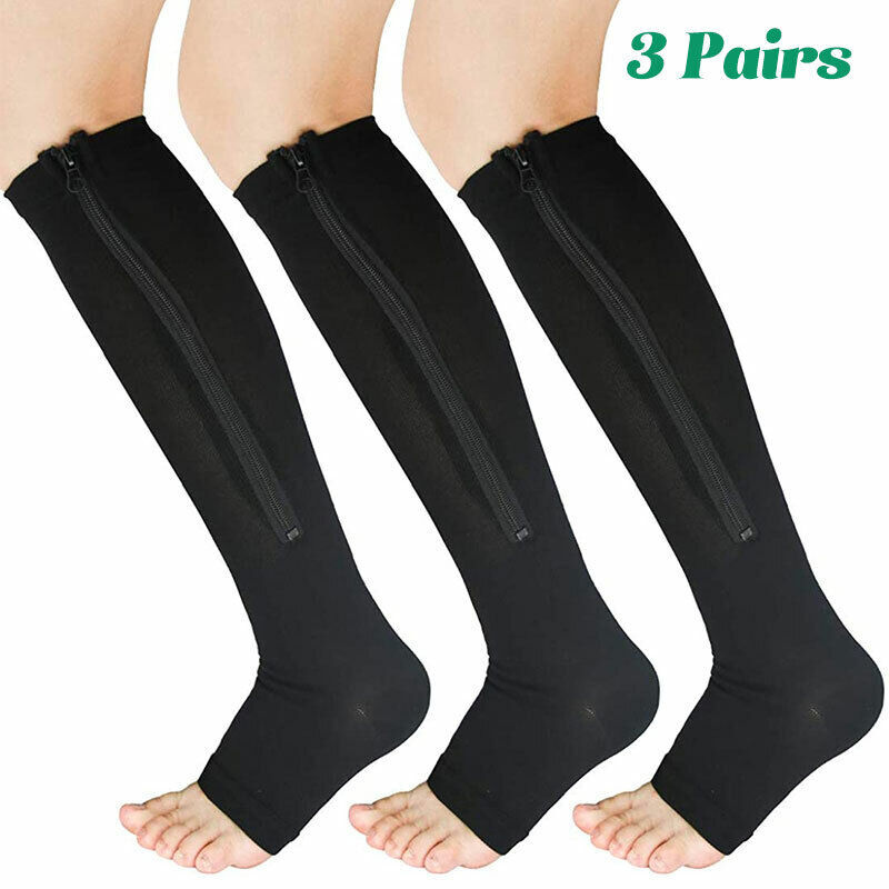 Open Toe Socks Long Pressure Knee High Support Vital Stocking for Leg and Muscle
