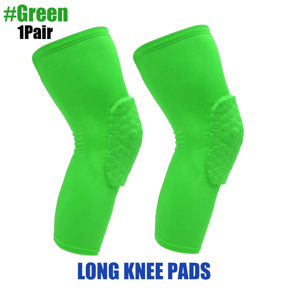 1Pair (2pcs) Knee Pads Long Compression Leg Sleeves Braces for Basketball Footba