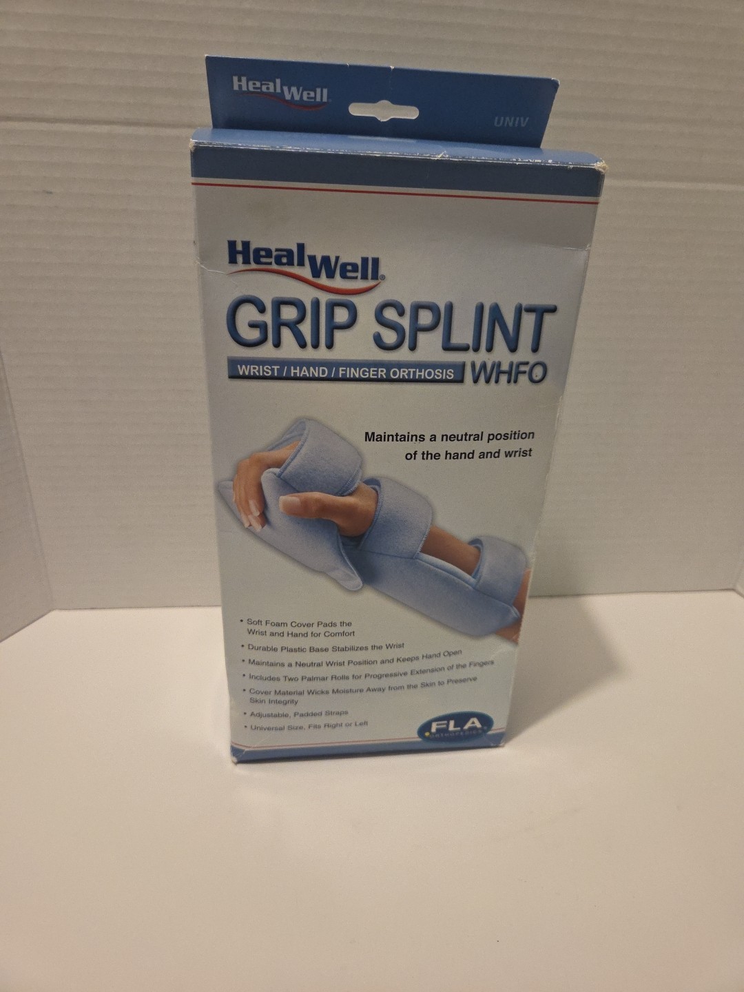 FLA Healwell Grip Splint Wrist Hand Finger Orthosis (WHFO), Left/Right, Light Bl