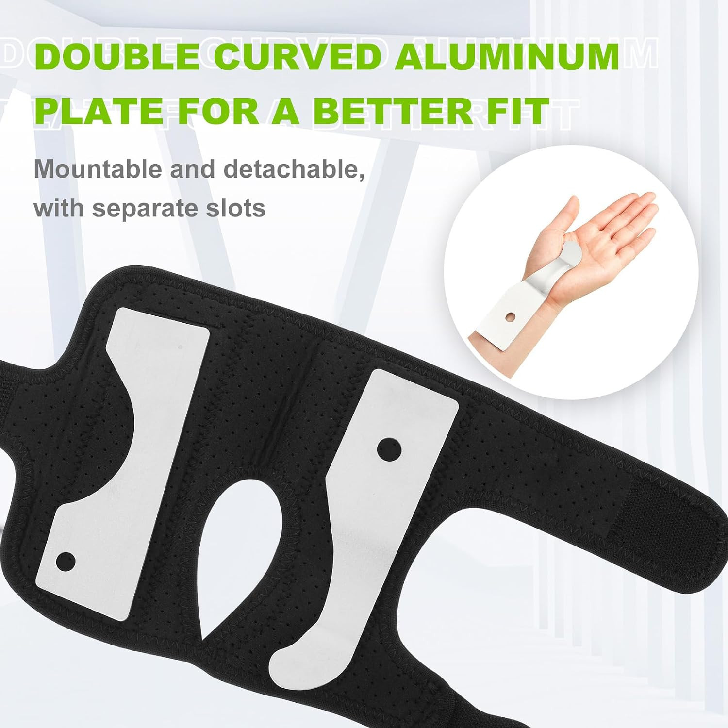 Bowling Wrist Support Brace with Thumb Spica Splint Left Hand Breathable Wris…