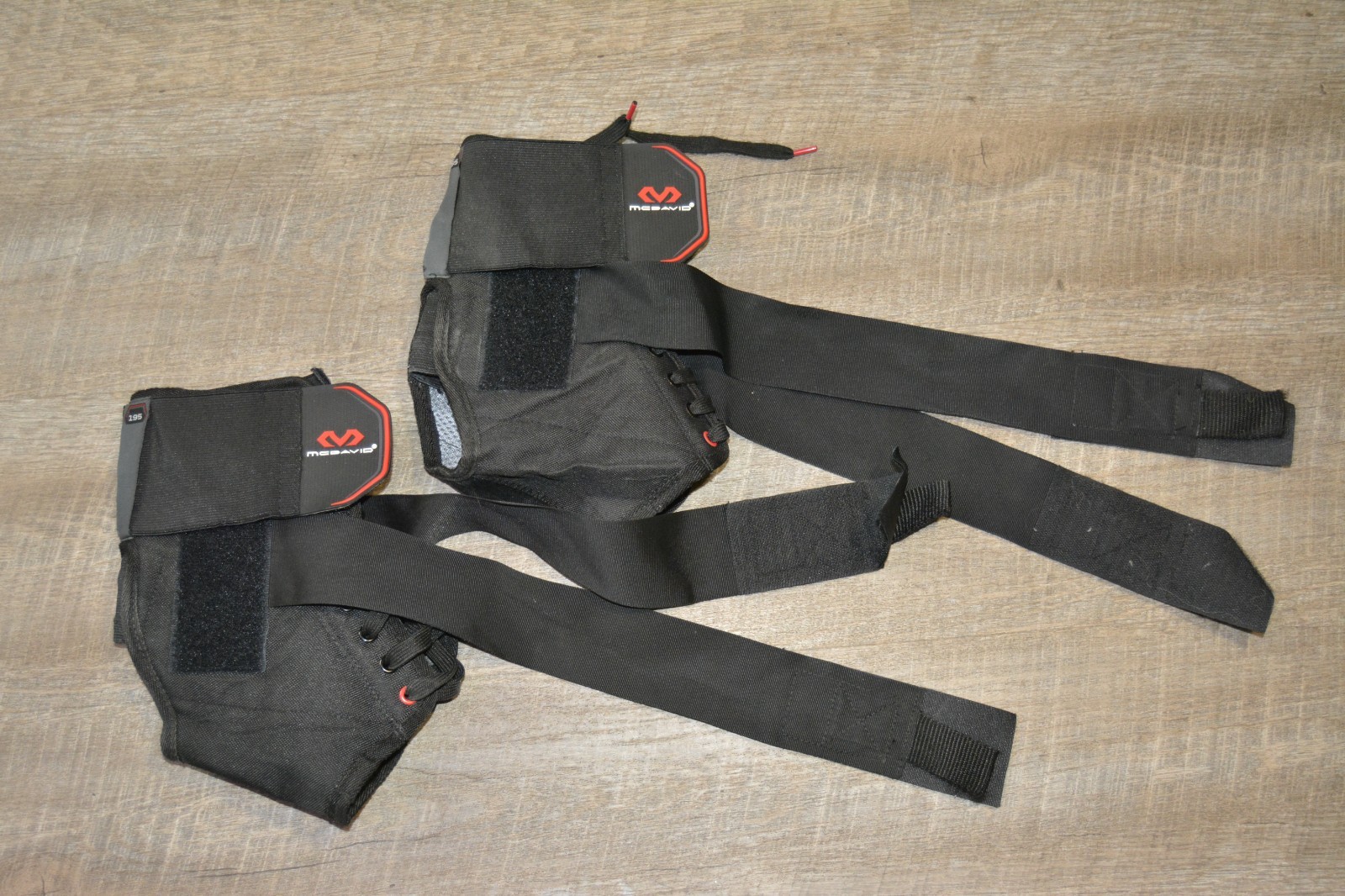 Set 2 McDavid 195 Ankle Brace Adjustable w/ Laces Black Unisex Stabilization