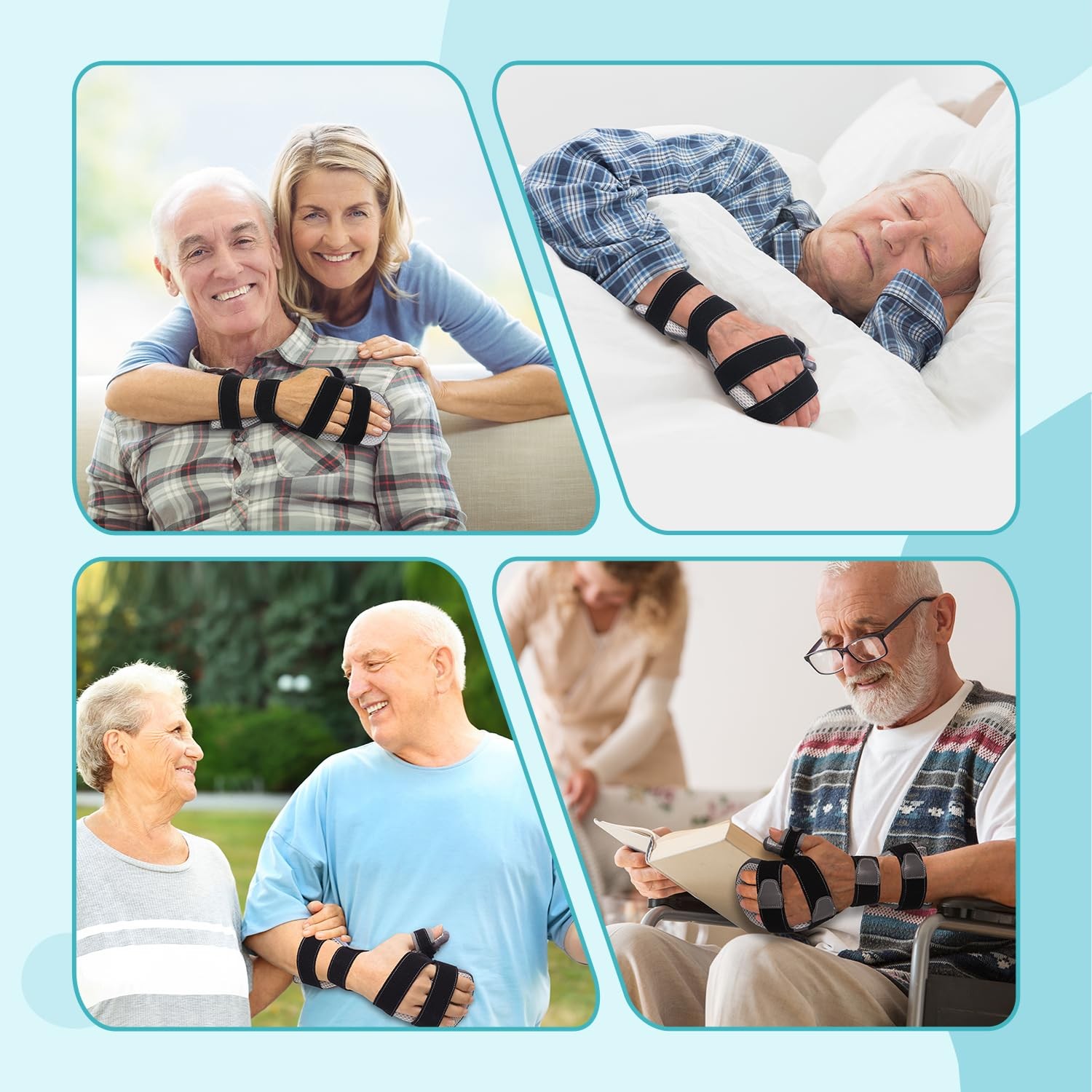 Stroke Hand Brace Splint for Straightening Fingers with 5 Fingers Resting Suppor