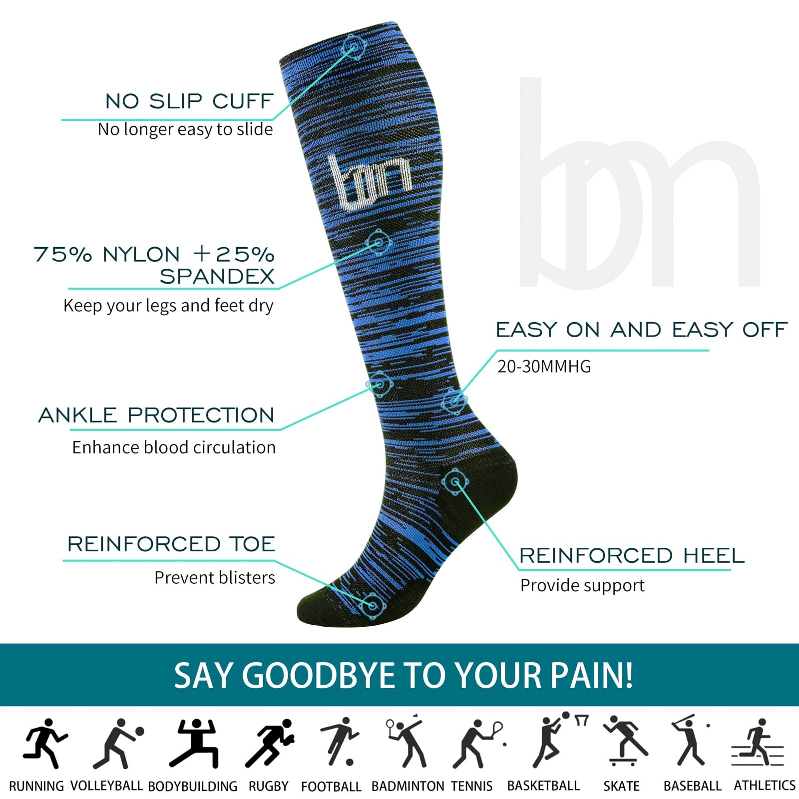 Halloween Compression Socks for Women & Men-6 Pairs 20-30mmhg Support Running…
