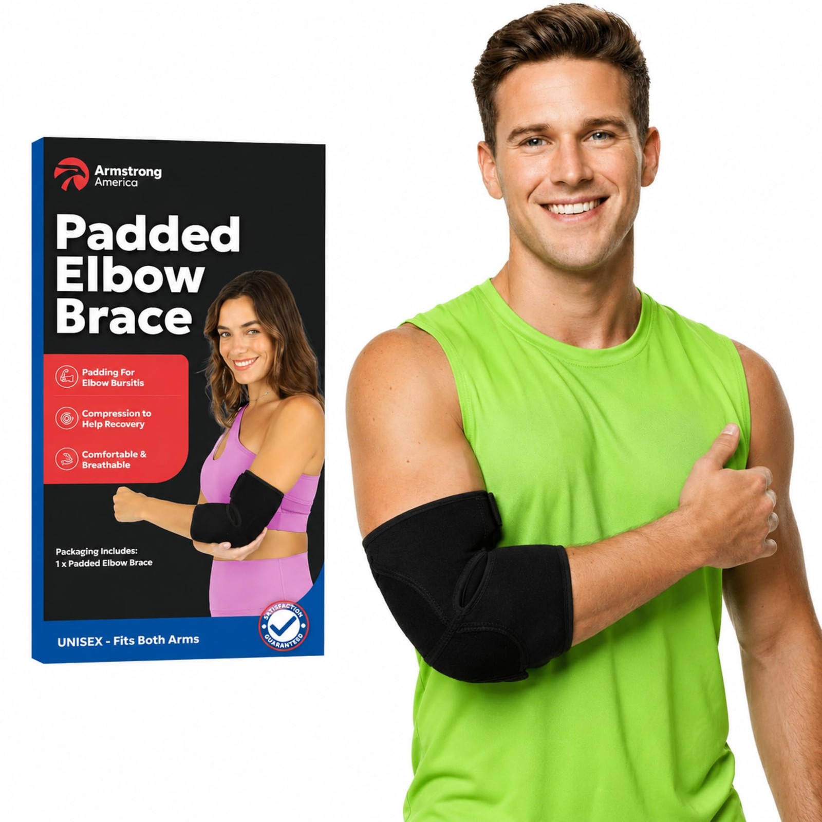 Soft Elbow Pad For Bursitis & Elbow Tendonitis Relief Wrap | Padded Compressi…