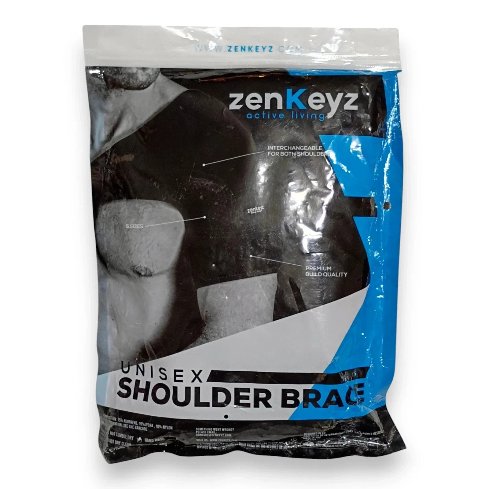 ZenKeyz Unisex Shoulder Brace Black 3XL Neoprene Support Injury Recovery SB-03
