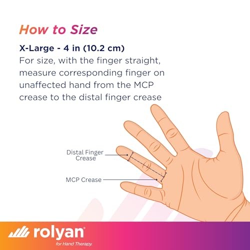 Rolyan Sof-Stretch Finger Extension Splint, White, X-Large White – 1 Pack