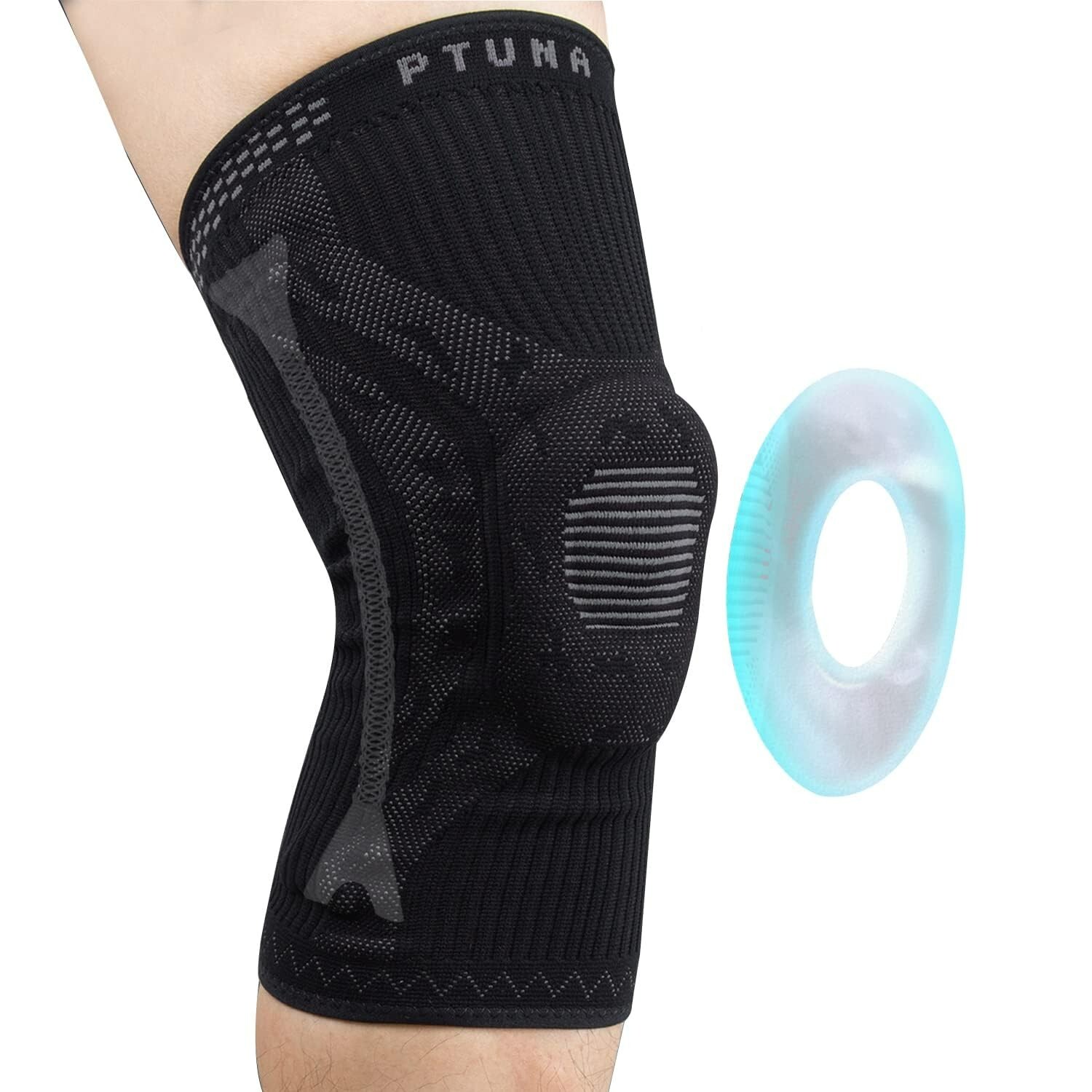 Knee Brace for Knee Pain Compression Knee Sleeve w/Patella Gel Pad Black L