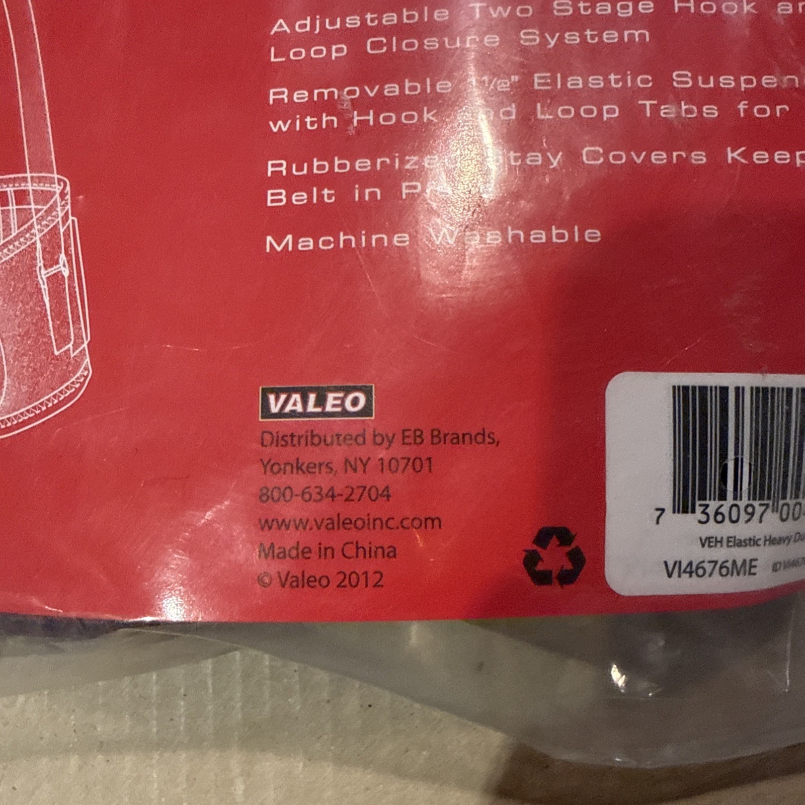 Valeo VI4676ME Heavy-Duty Elastic Back Support, Black, Medium