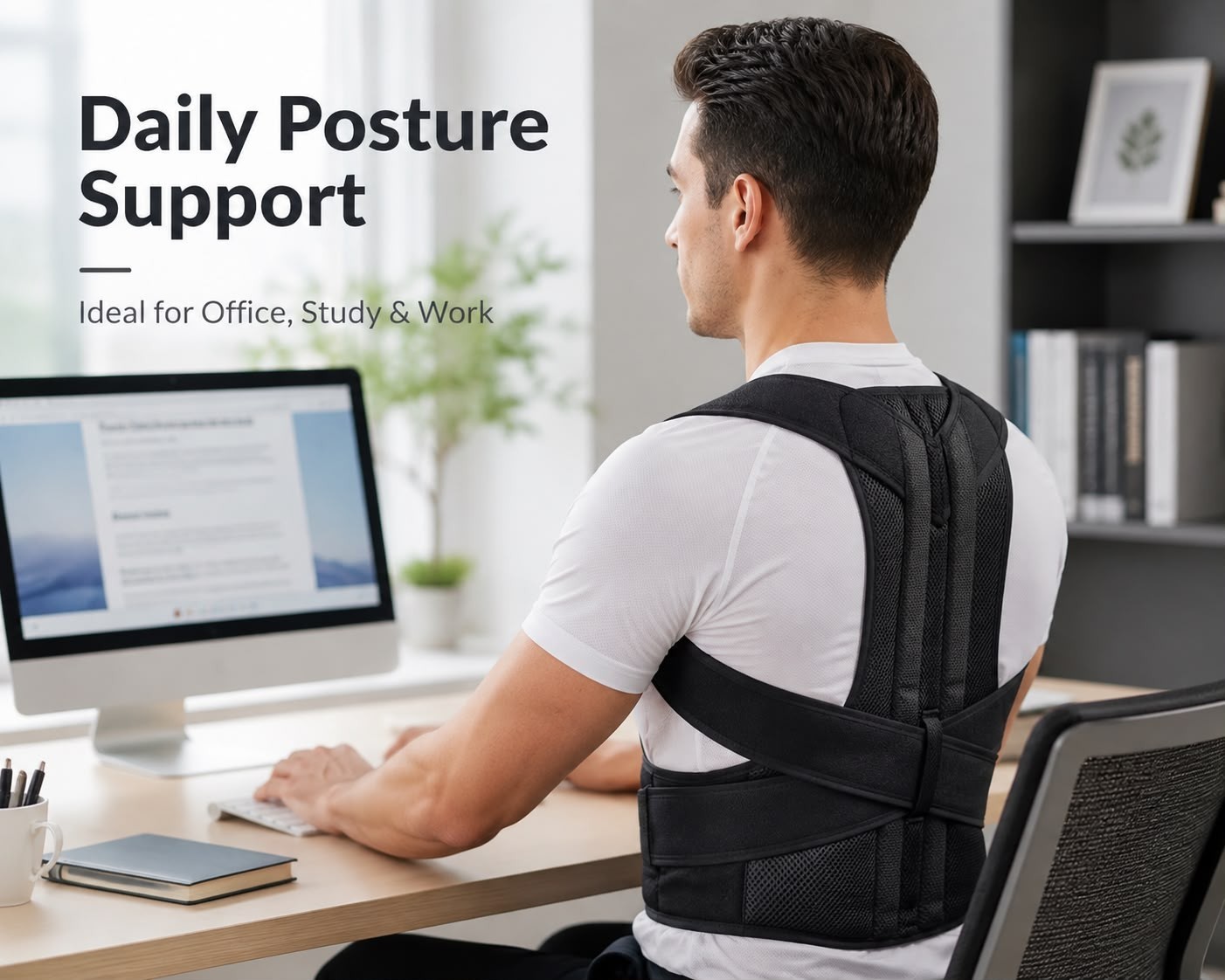 Adjustable Upper Back Posture Corrector Brace Support Belt for Men Women