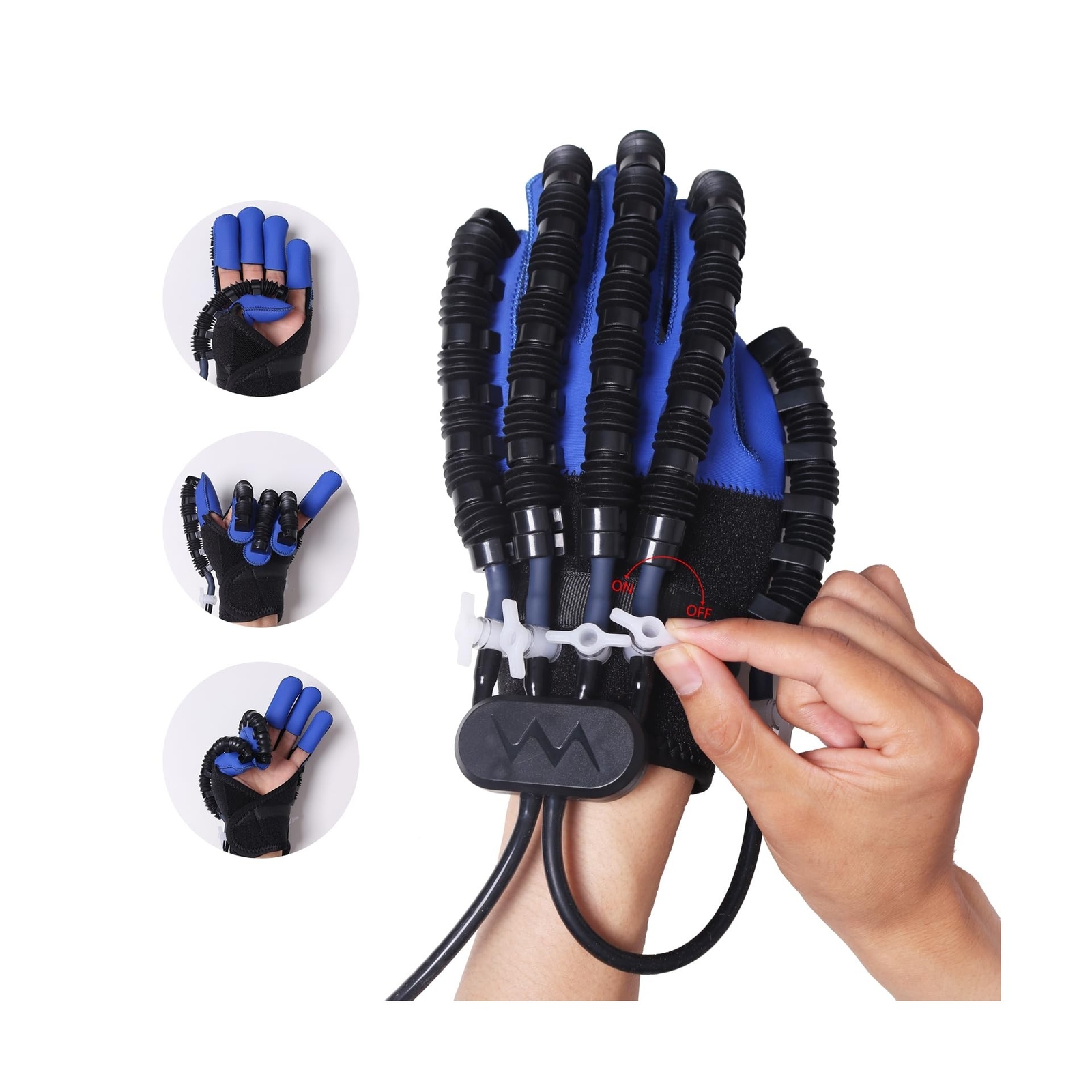 Finger Rehabilitation Robot Gloves Stroke Hand Therapy Equipment Blue