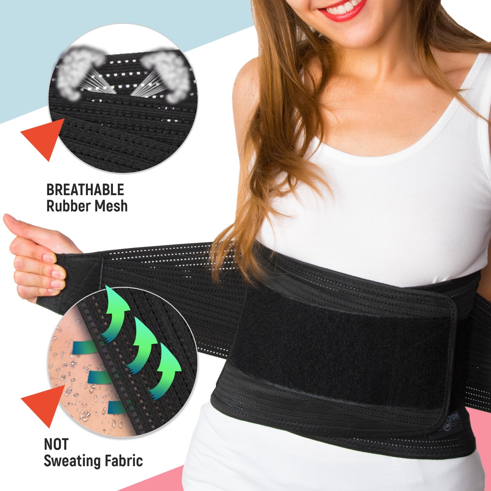 AVESTON Back Brace Lower Back Pain Relief Belt Lumbar Pad Support Lightweight