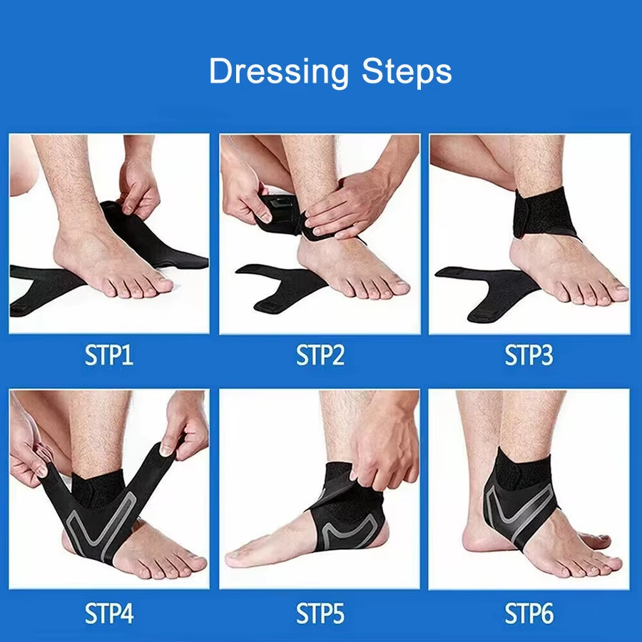 1 Pc Ankle Brace Support Compression Sleeve Breathable Running Foot Bandage Foot