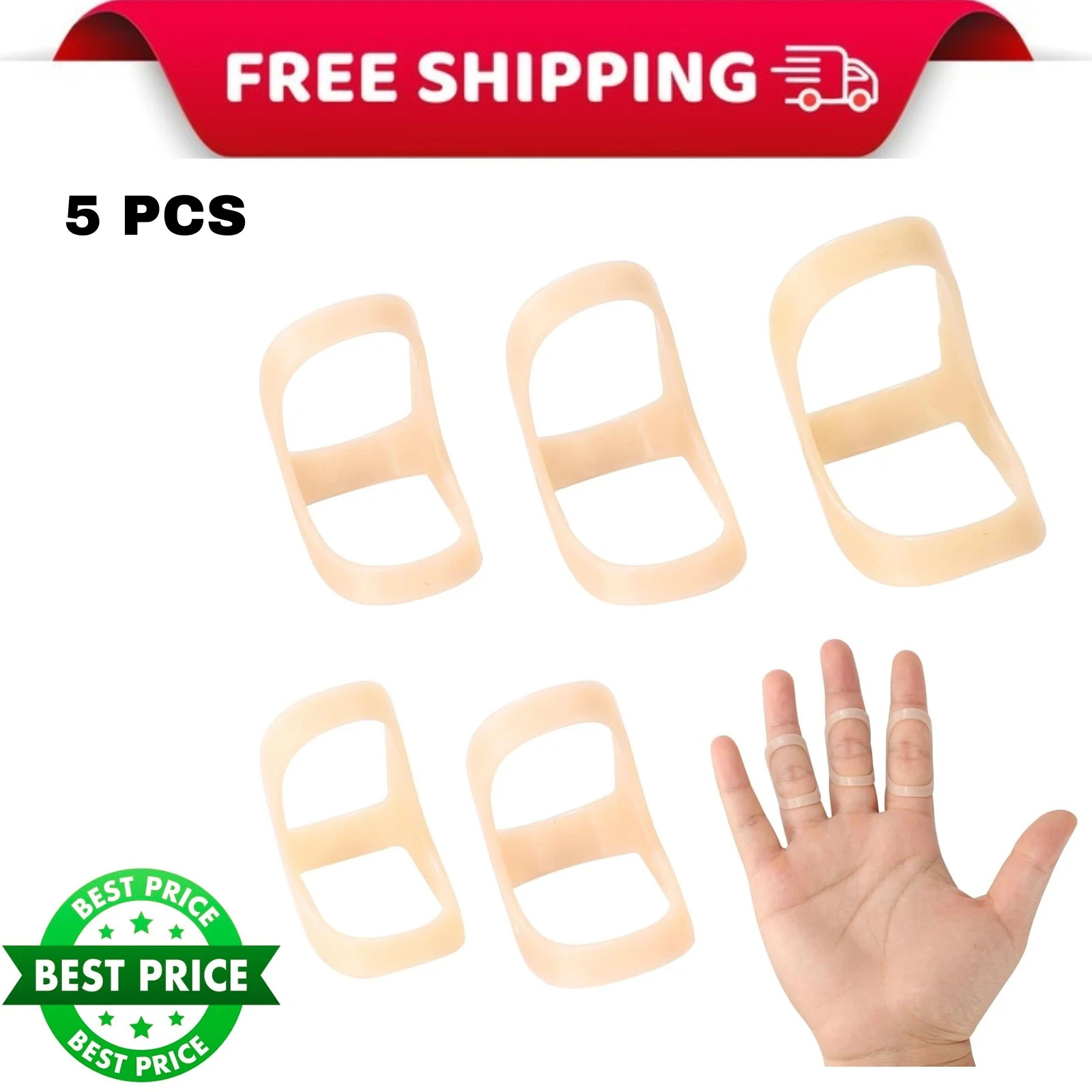 Oval Finger Splints, 5PCS Oval Trigger Finger Splint for Size 6,7,8,9,10