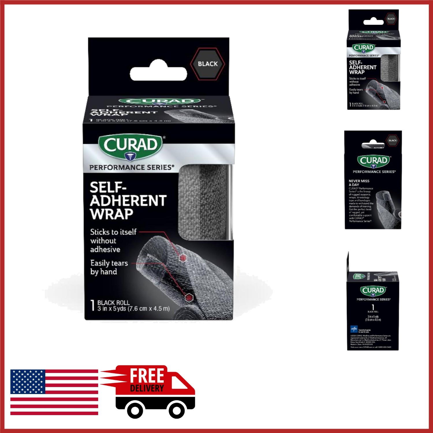 Self-Adherent Athletic Wrap 3″ x 5 Yards for Sports Injuries & Recovery