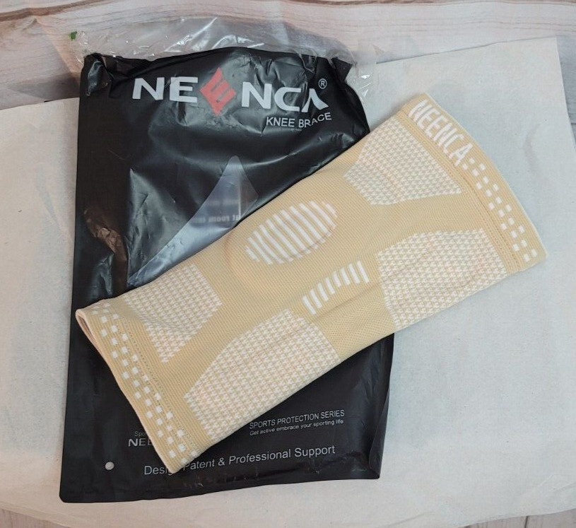 NEW ~ NEENCA Knee Brace Professional Knee Support Light Color Beige/Gold Sz L