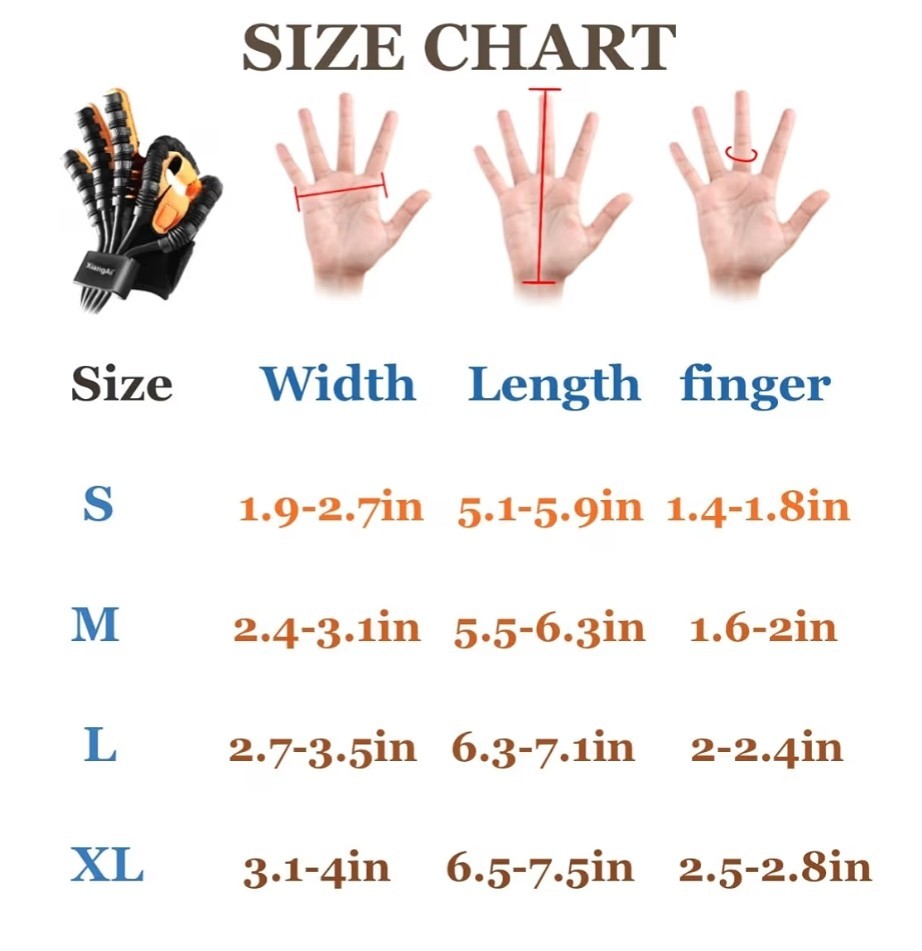 Rehabilitation Robot Glove for Stroke Hand Finger Recovery, Rechargeable Left M