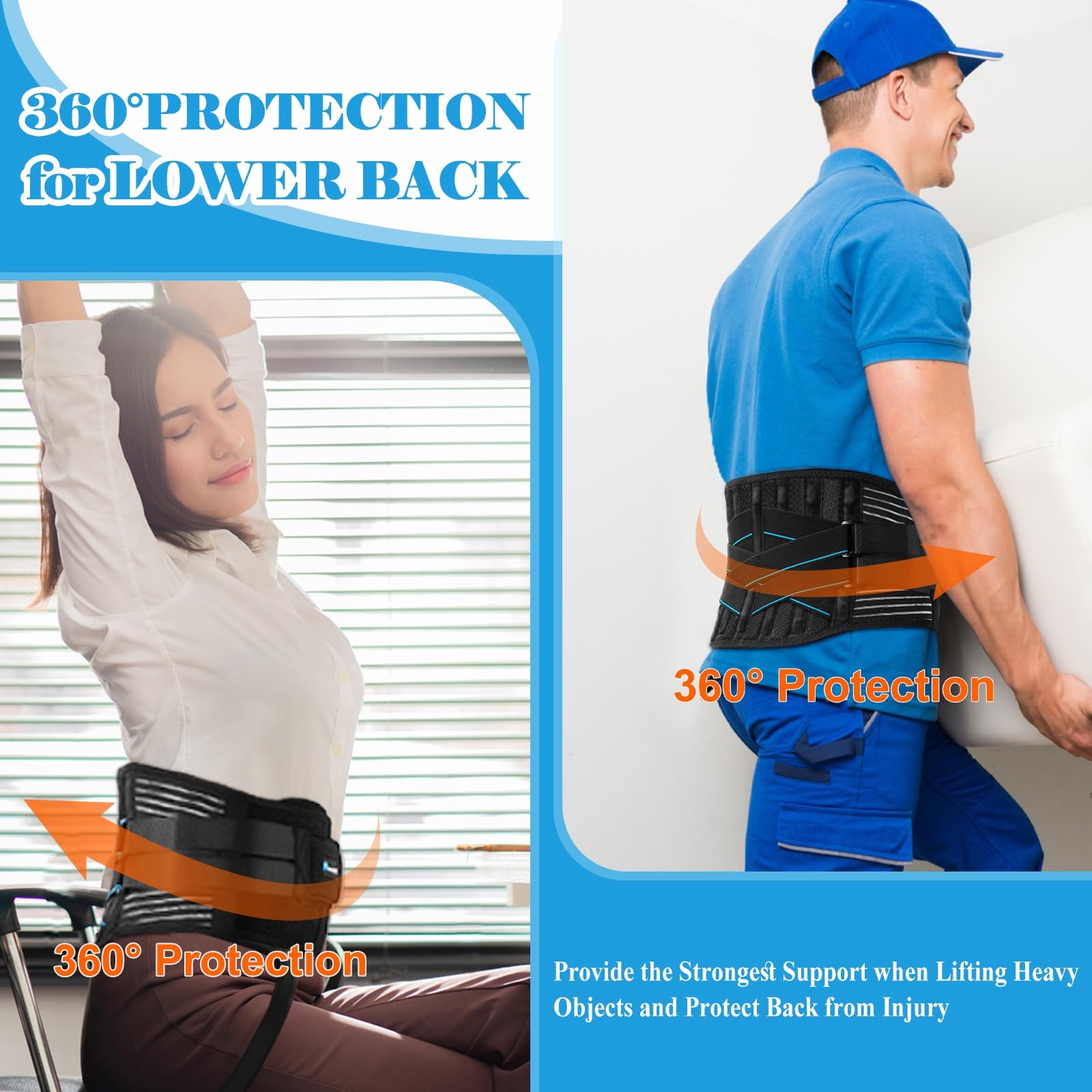 KOPUREY Plus Size Back Brace for Men Women with 9X Strong Support, Idea for…