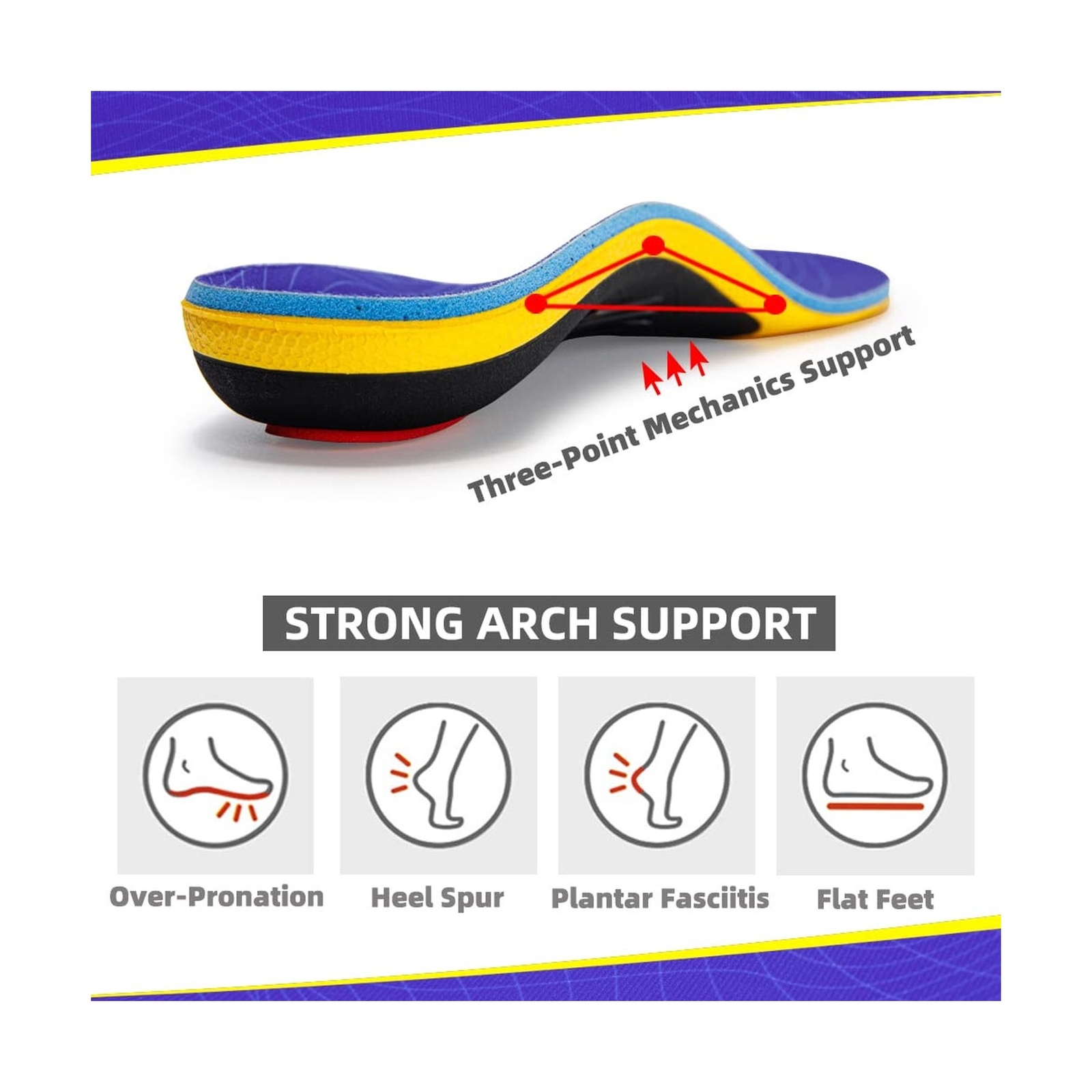 VALSOLE Heavy Duty Support Pain Relief Orthotics – 220+ lbs Plantar Fasciitis…