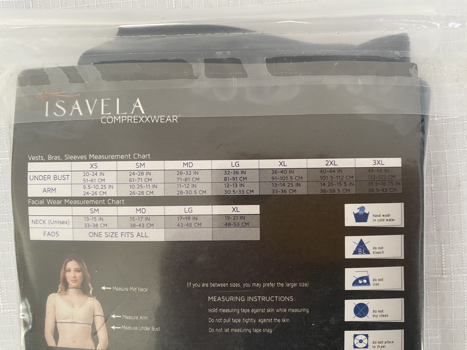 Isavela Comprexxwear SL04 3XL Post Surgical Compression Vest Open Mammary Black