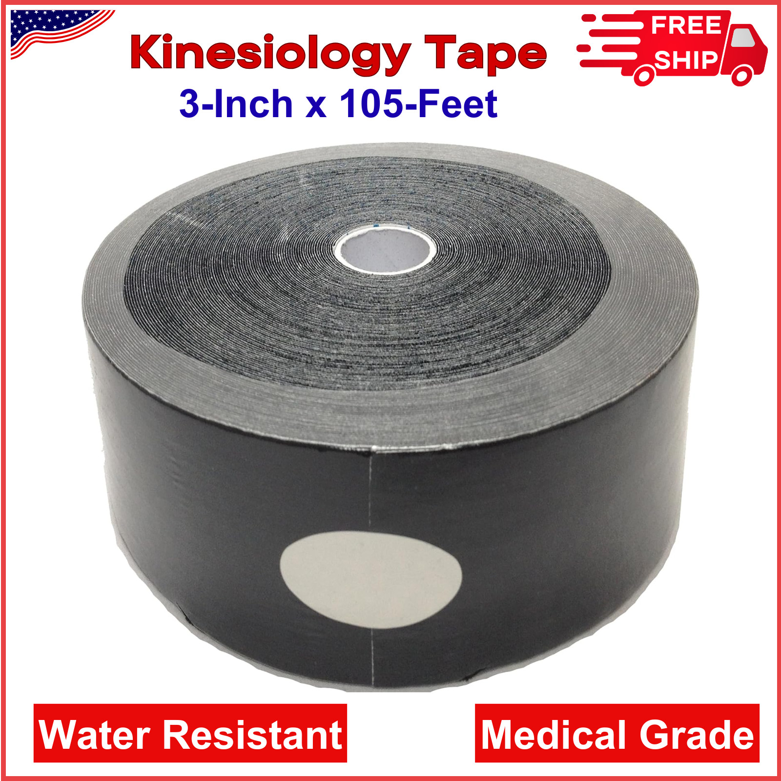 Therapist’s Choice Extra Wide Kinesiology Tape 3″x105′ Bulk Roll, Medical Grade