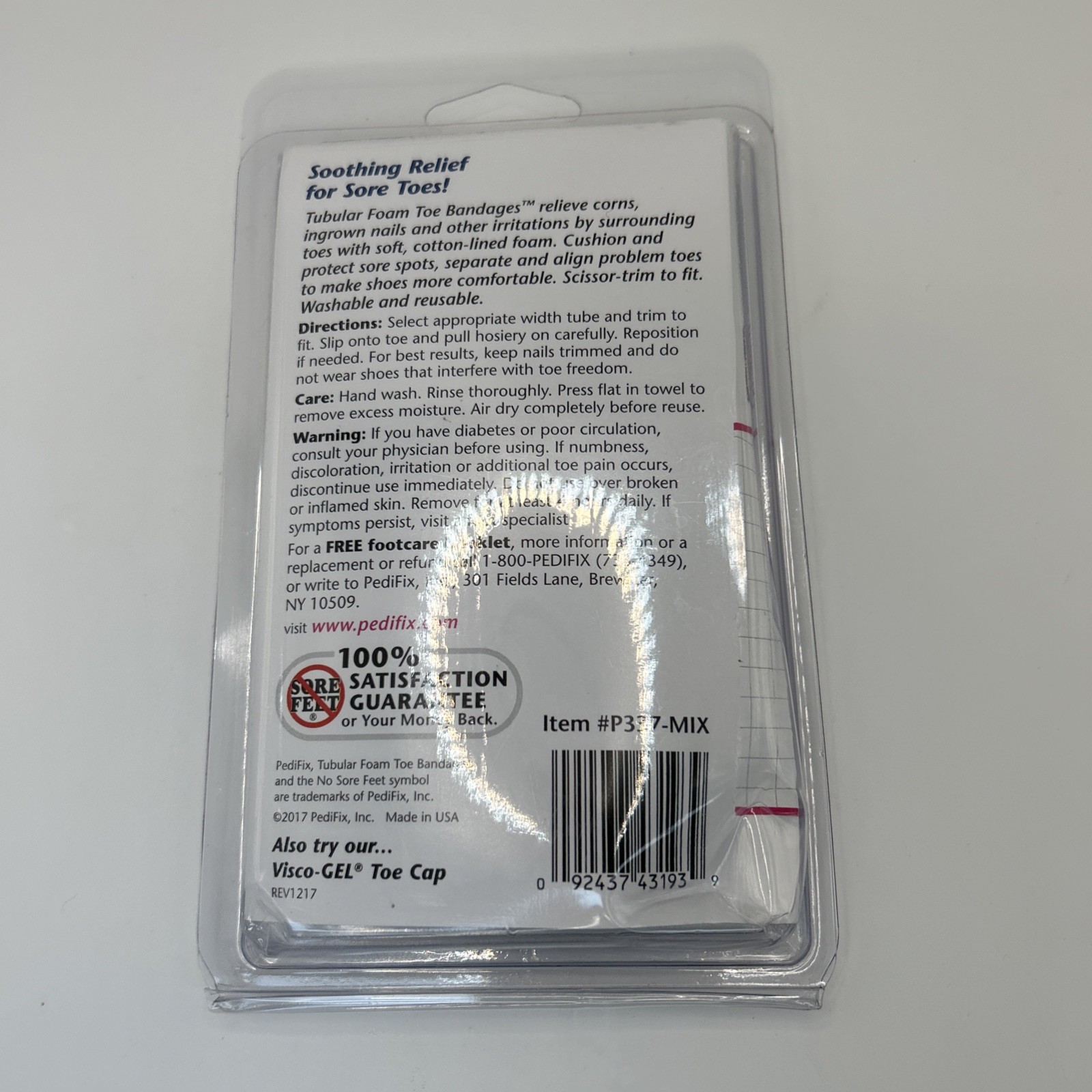 PediFix Tubular-Foam Toe Bandages NEW—sealed, Damaged Packaging