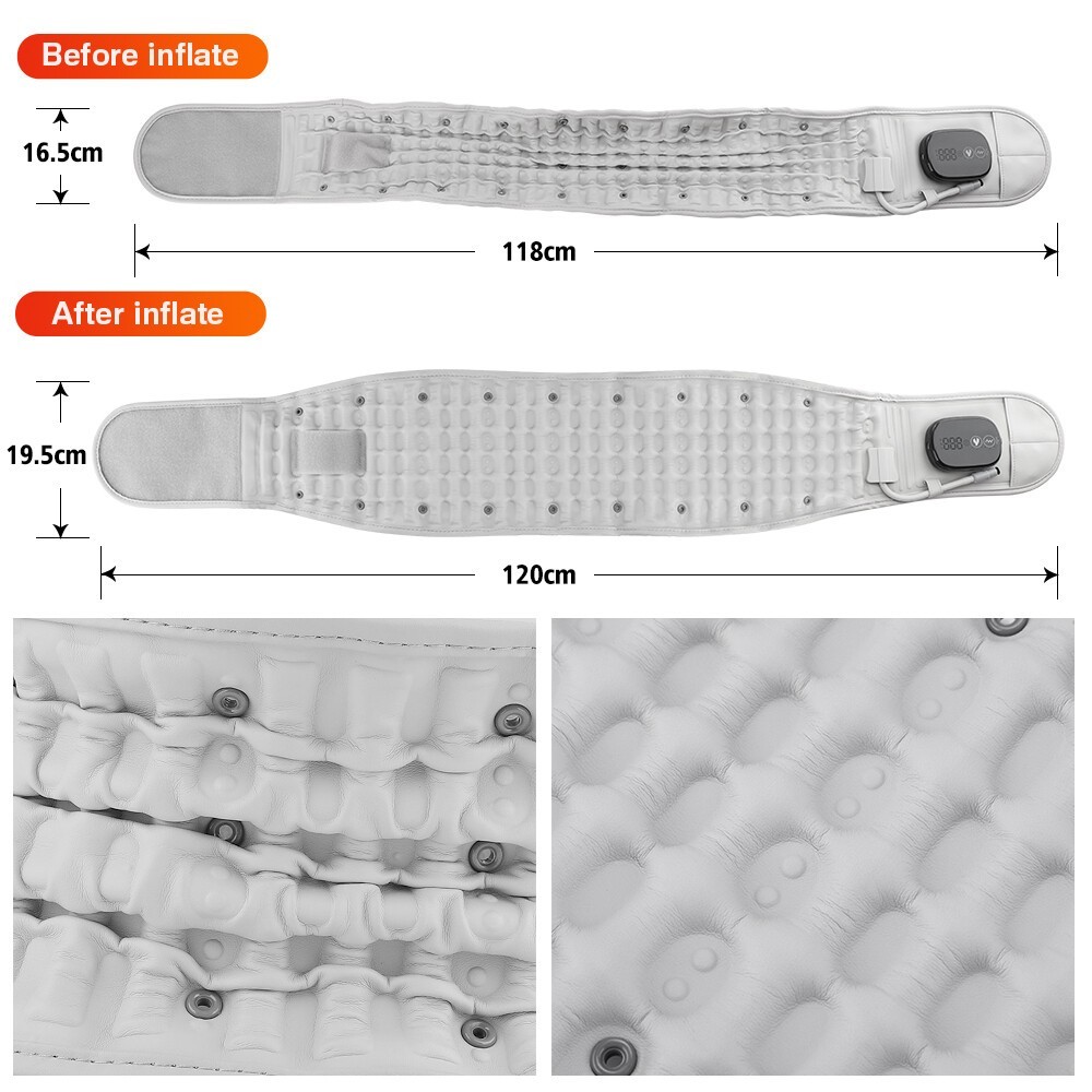 LED Heating Massage Decompression Belt Lumbar Support for Lower Back Pain Relief
