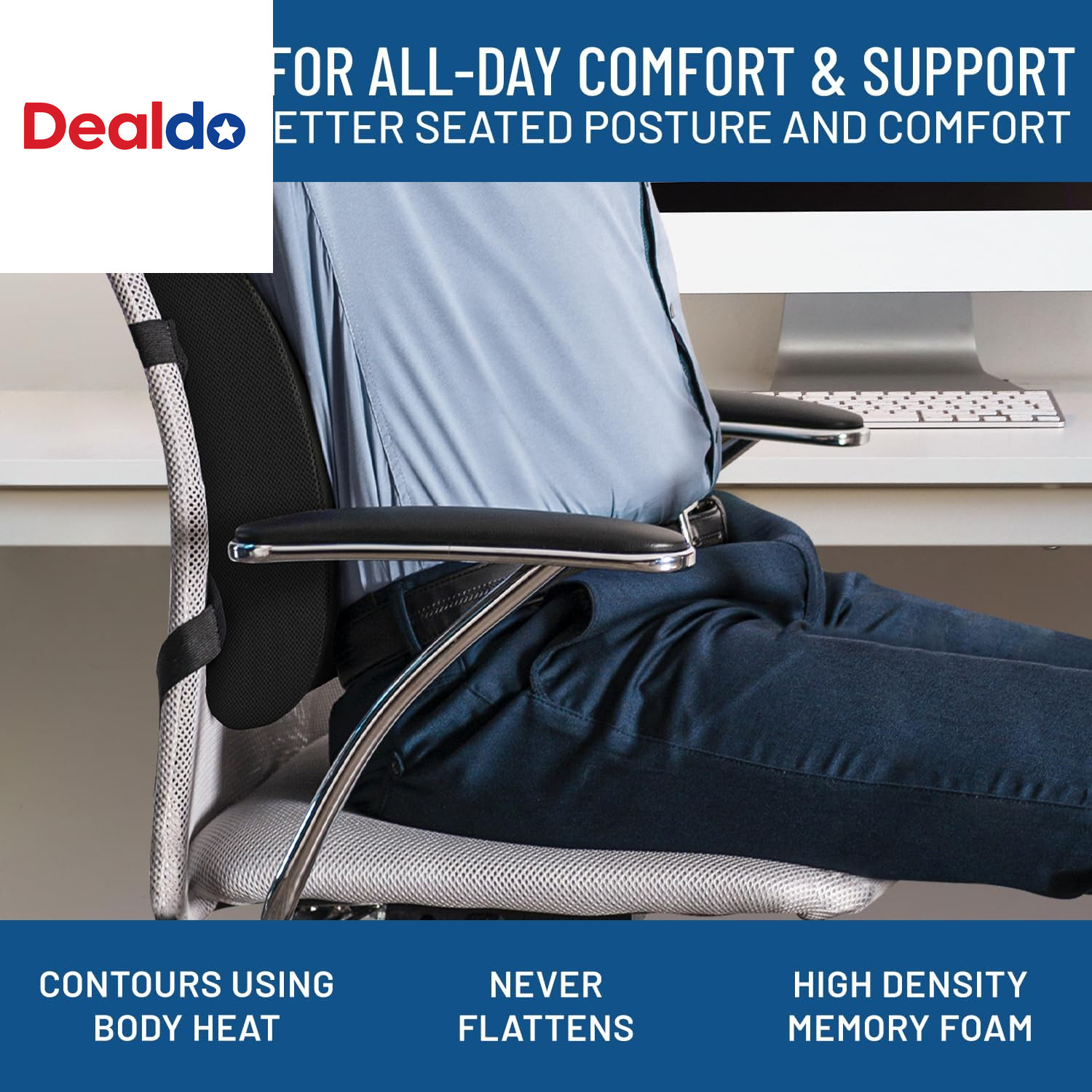 the Original Lumbar Support Pillow – Improves Posture, Promotes Back Pain Relief